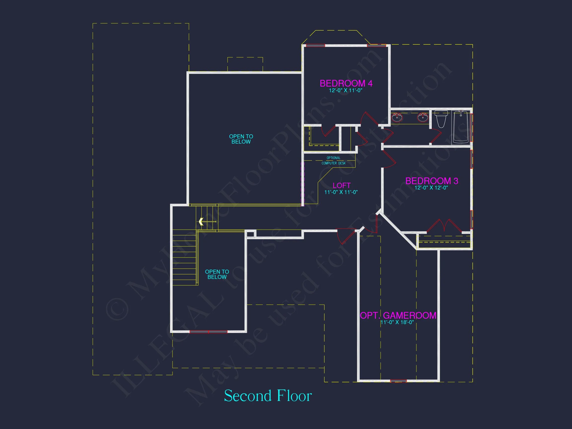 11-1074 HOUSE PLAN - House Floor Plan with CAD and Blueprint for Modern Designs 6 house Floor Plan with CAD and Blueprint for Modern Designs