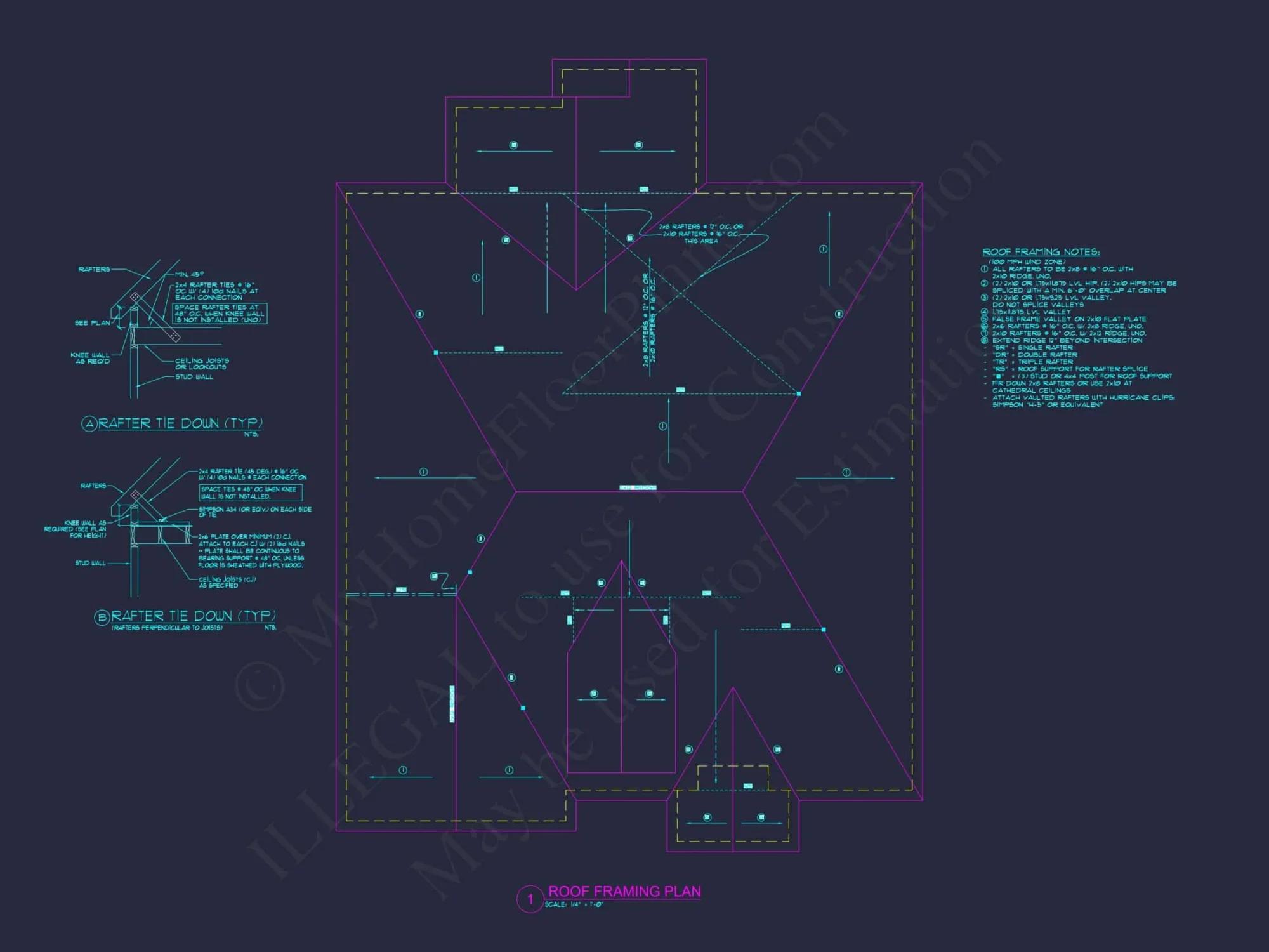 Stunning CAD house Floor Plan with 1.5 Stories and 3 Bedrooms