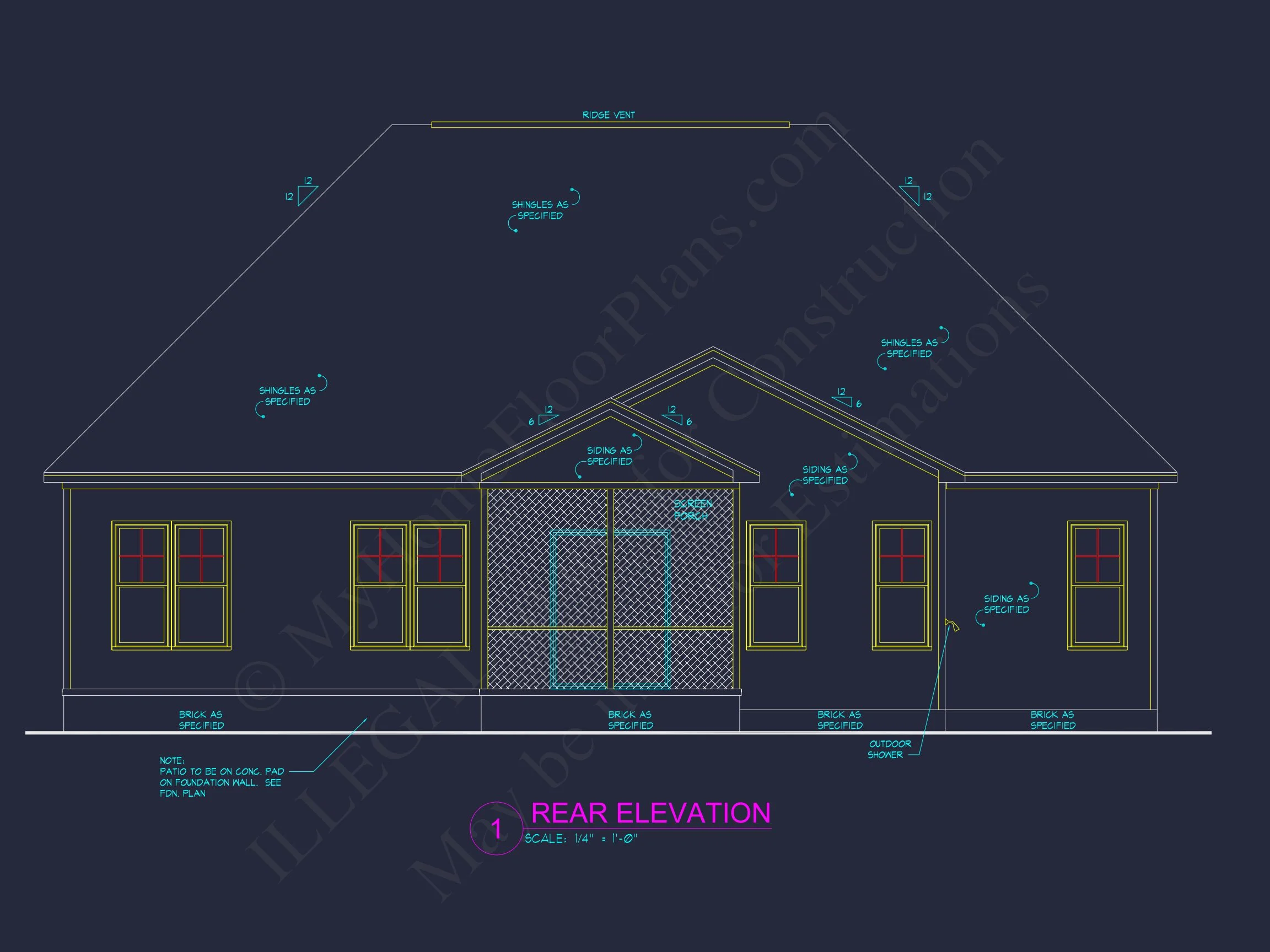 Stunning CAD house Floor Plan with 1.5 Stories and 3 Bedrooms