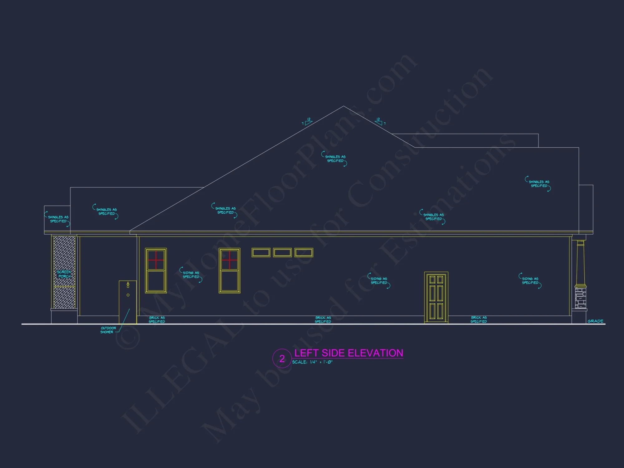 Stunning CAD house Floor Plan with 1.5 Stories and 3 Bedrooms