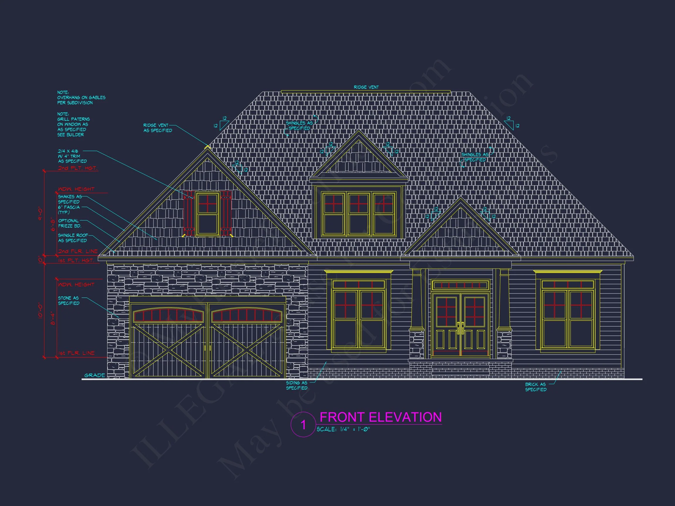 Stunning CAD house Floor Plan with 1.5 Stories and 3 Bedrooms