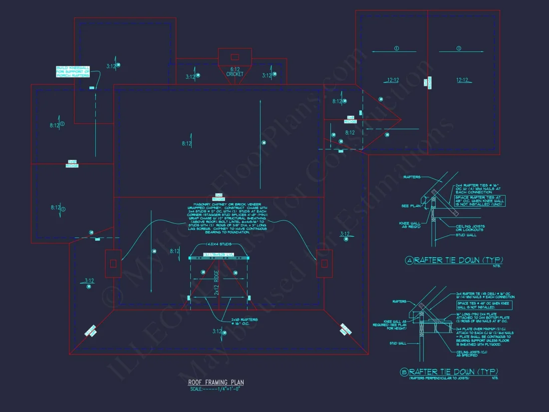 Traditional 2-Story house Plan with 4 Bedrooms and Basement (82'-5"x59'-11")