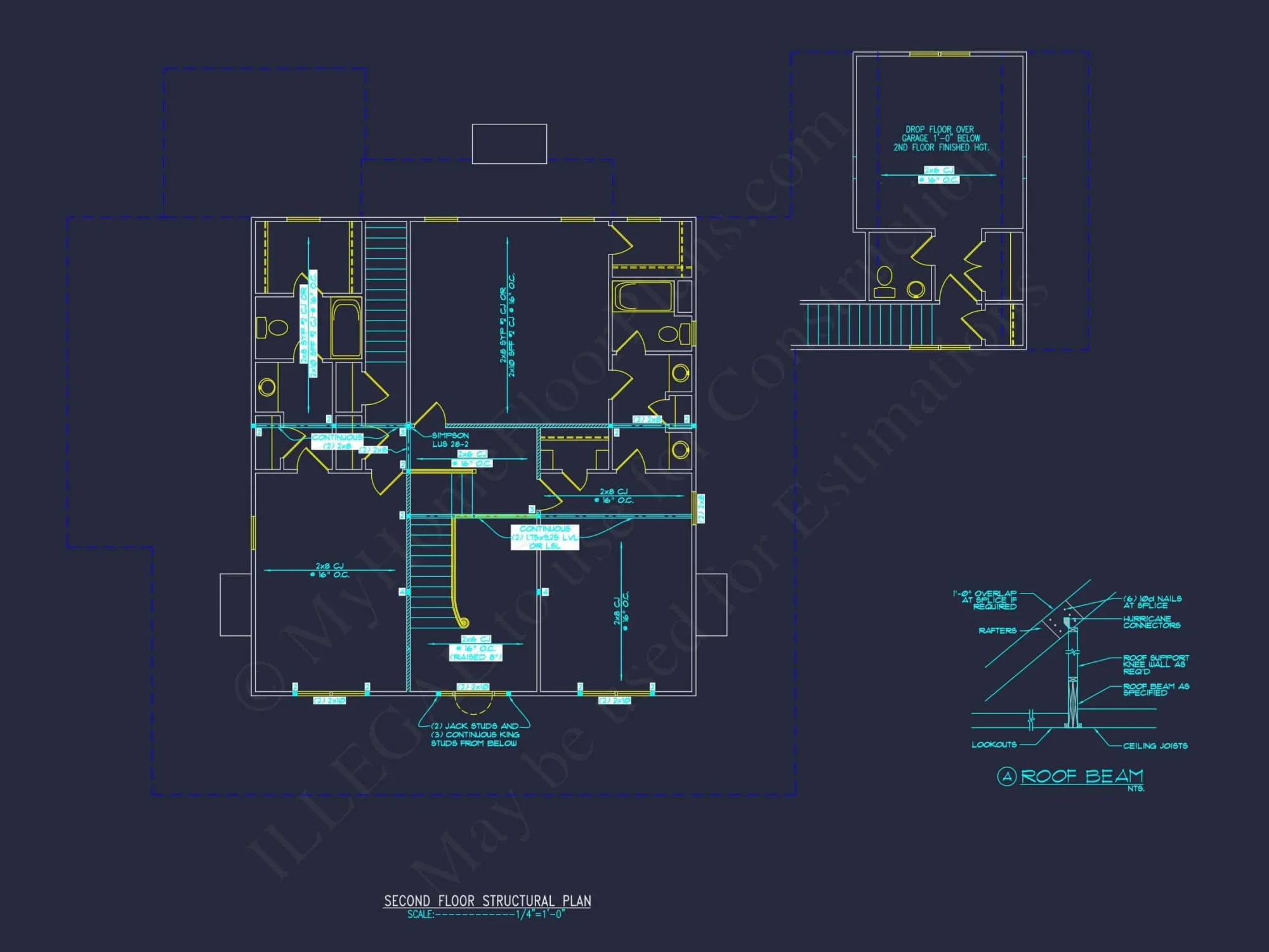 Traditional 2-Story house Plan with 4 Bedrooms and Basement (82'-5"x59'-11")