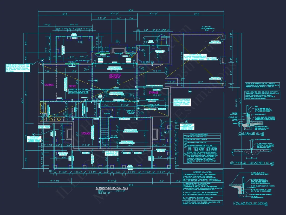 Traditional 2-Story house Plan with 4 Bedrooms and Basement (82'-5"x59'-11")