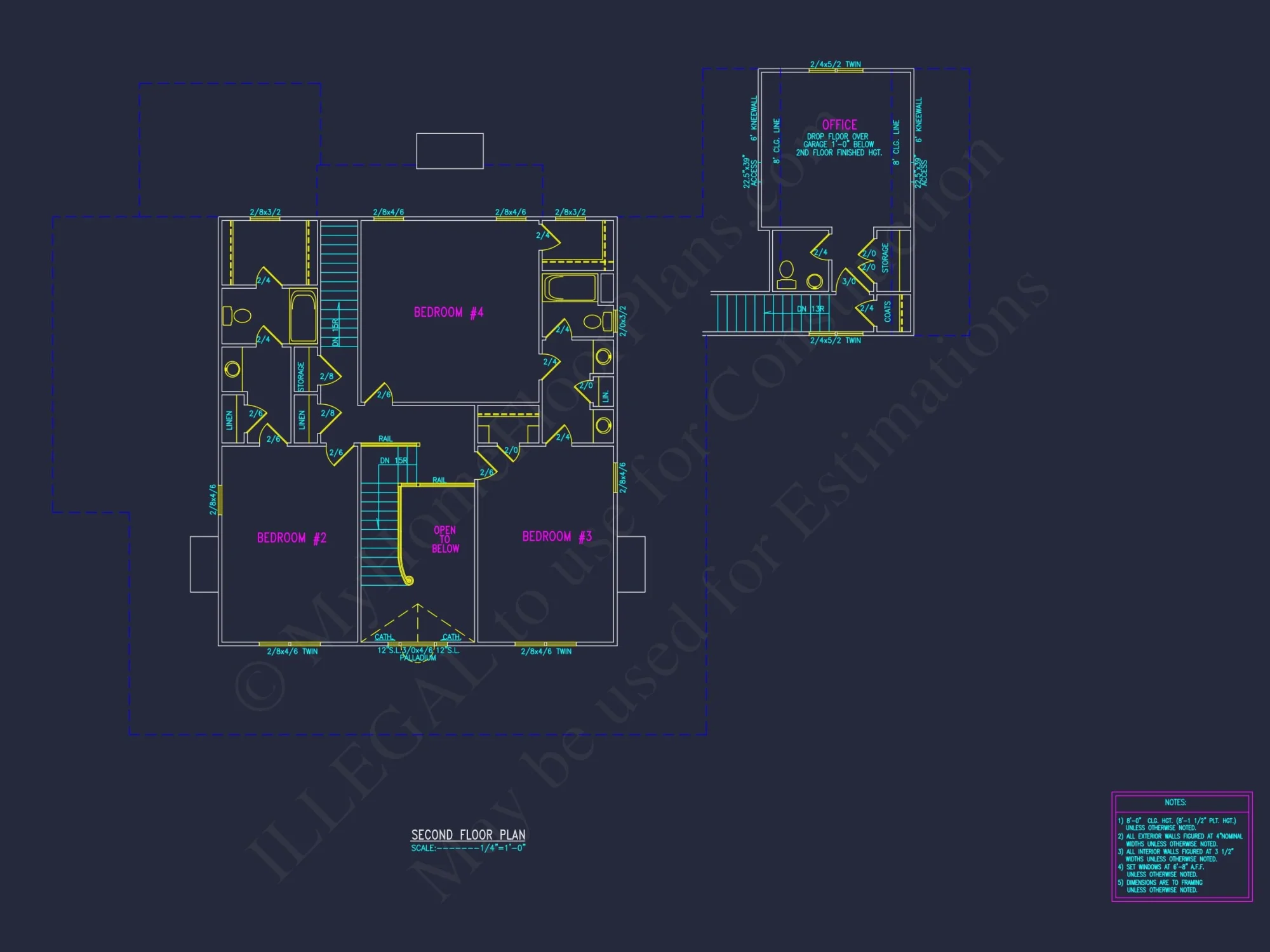 Traditional 2-Story house Plan with 4 Bedrooms and Basement (82'-5"x59'-11")