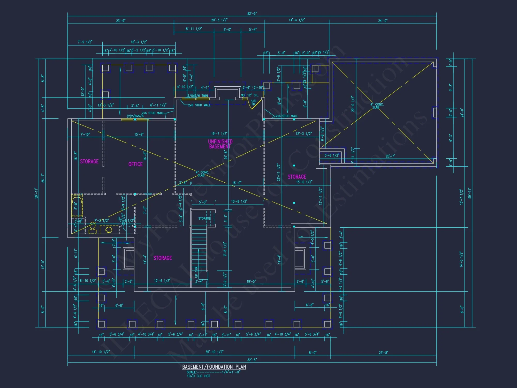 Traditional 2-Story house Plan with 4 Bedrooms and Basement (82'-5"x59'-11")