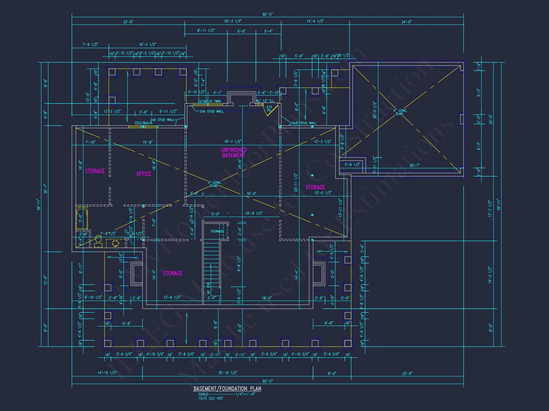 Traditional 2-Story house Plan with 4 Bedrooms and Basement (82'-5"x59'-11")