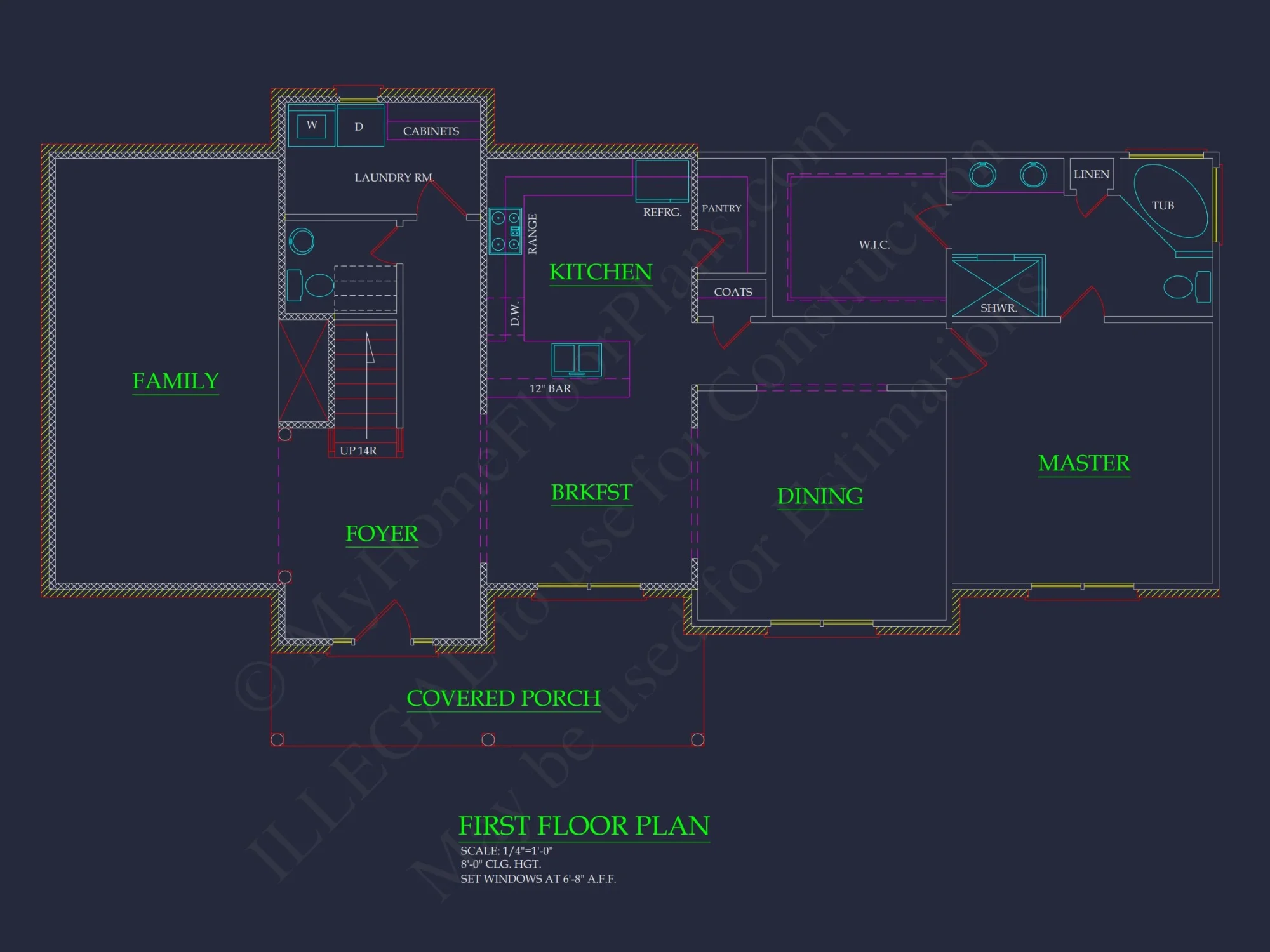 Modern Colonial Revival house Plan with Detailed Floor Designs