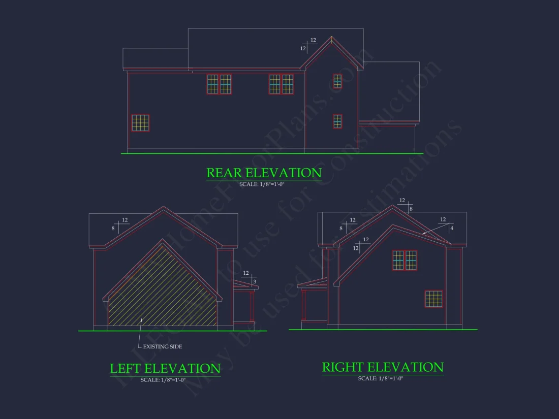 Modern Colonial Revival house Plan with Detailed Floor Designs