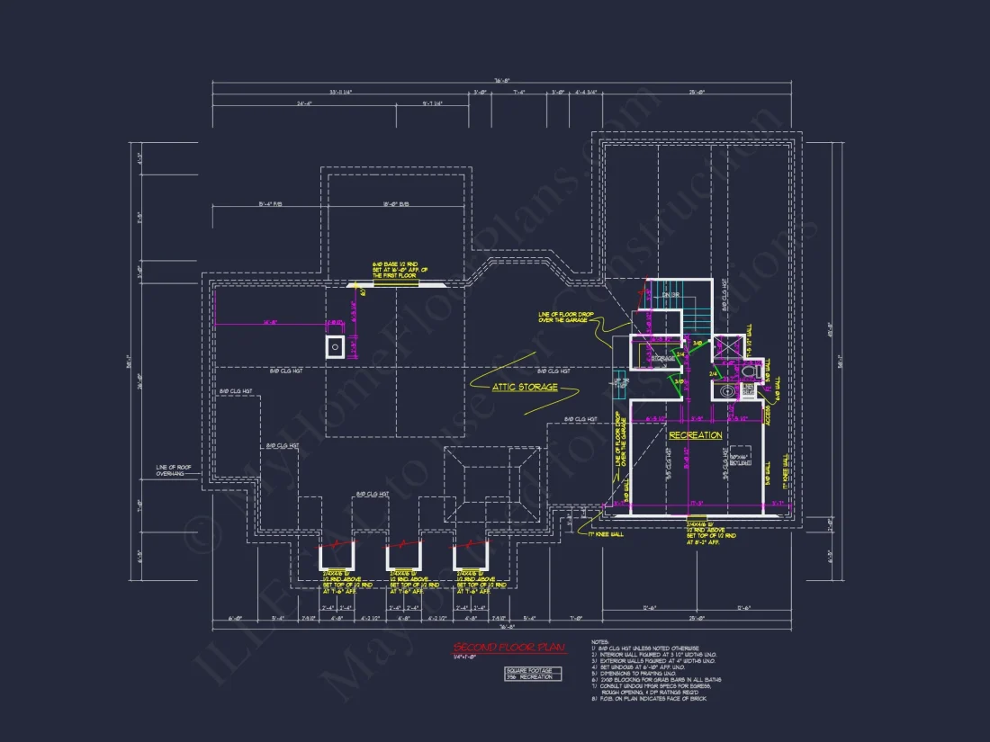 Traditional 2-Story house Plan with 3 Beds & Garage