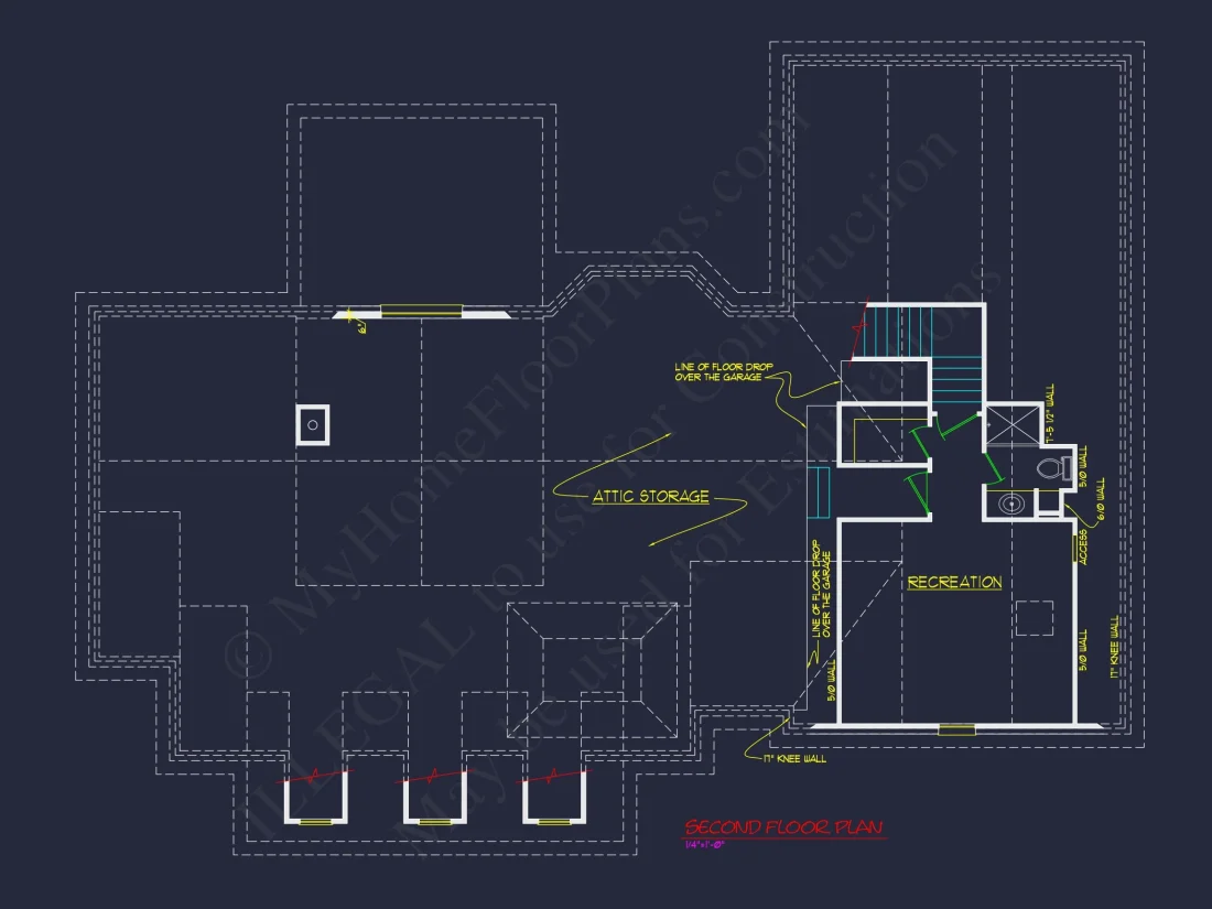 Traditional 2-Story house Plan with 3 Beds & Garage