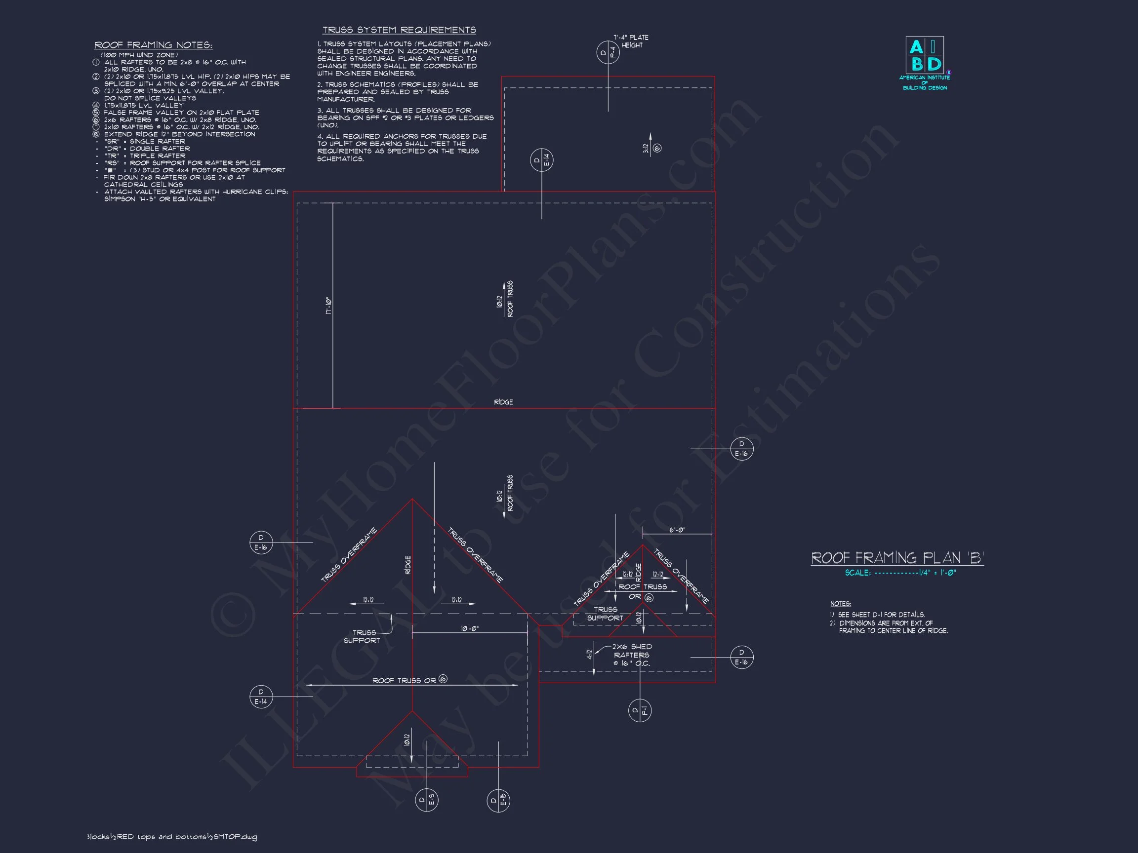 Modern Craftsman house Plan with 2-Story CAD Designed Blueprint