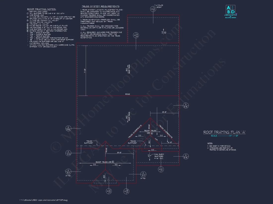 Modern Craftsman house Plan with 2-Story CAD Designed Blueprint