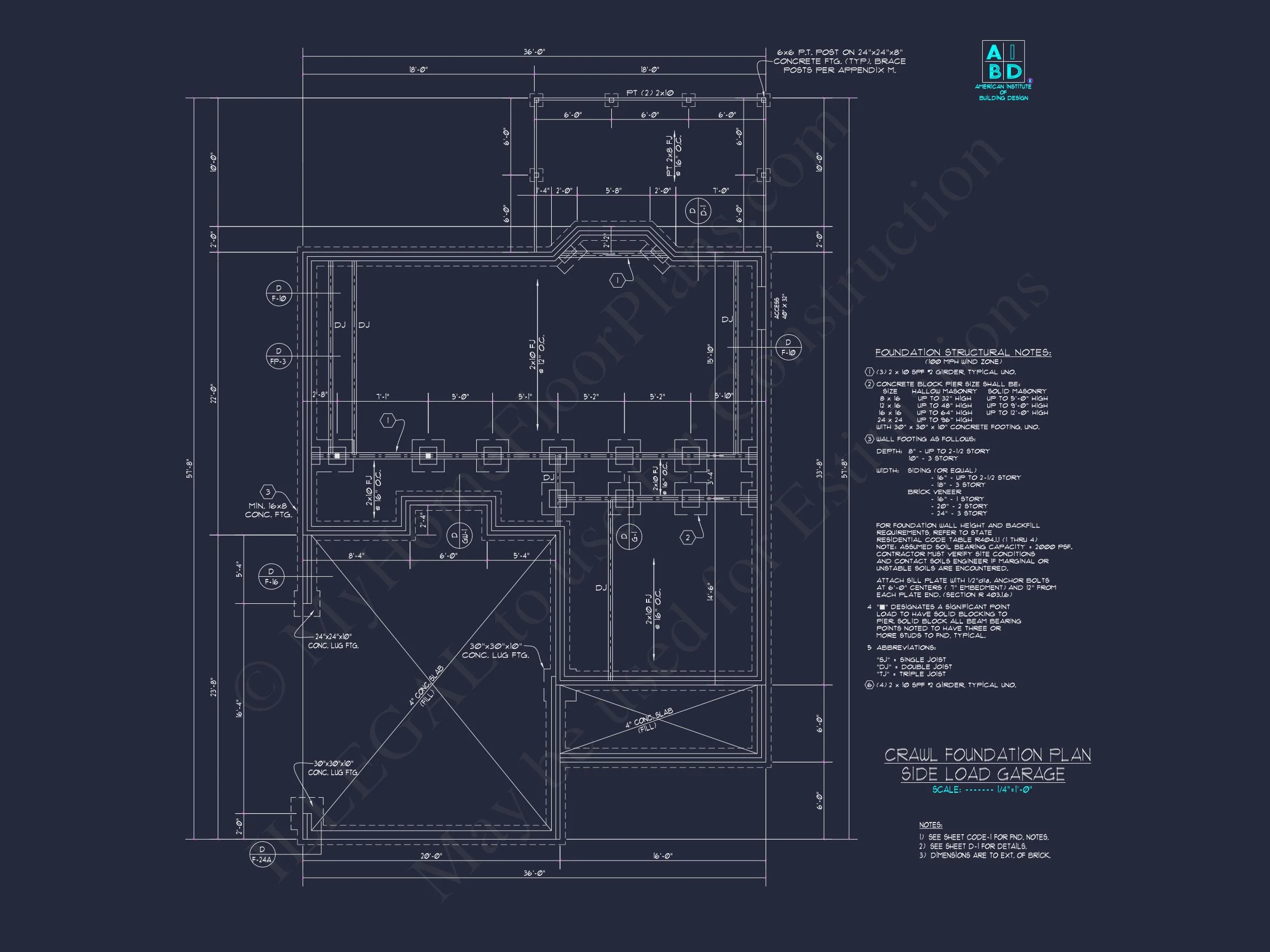 Modern Craftsman house Plan with 2-Story CAD Designed Blueprint