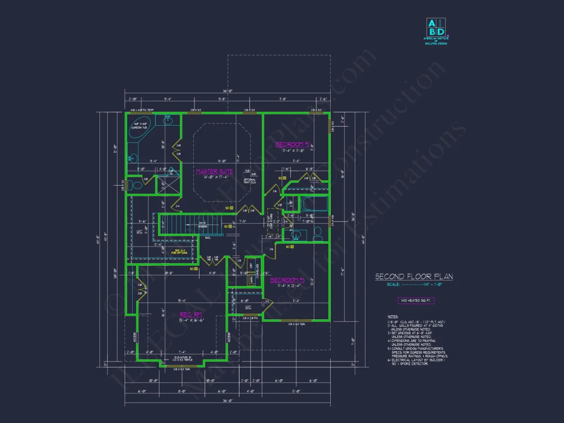 Modern Craftsman house Plan with 2-Story CAD Designed Blueprint