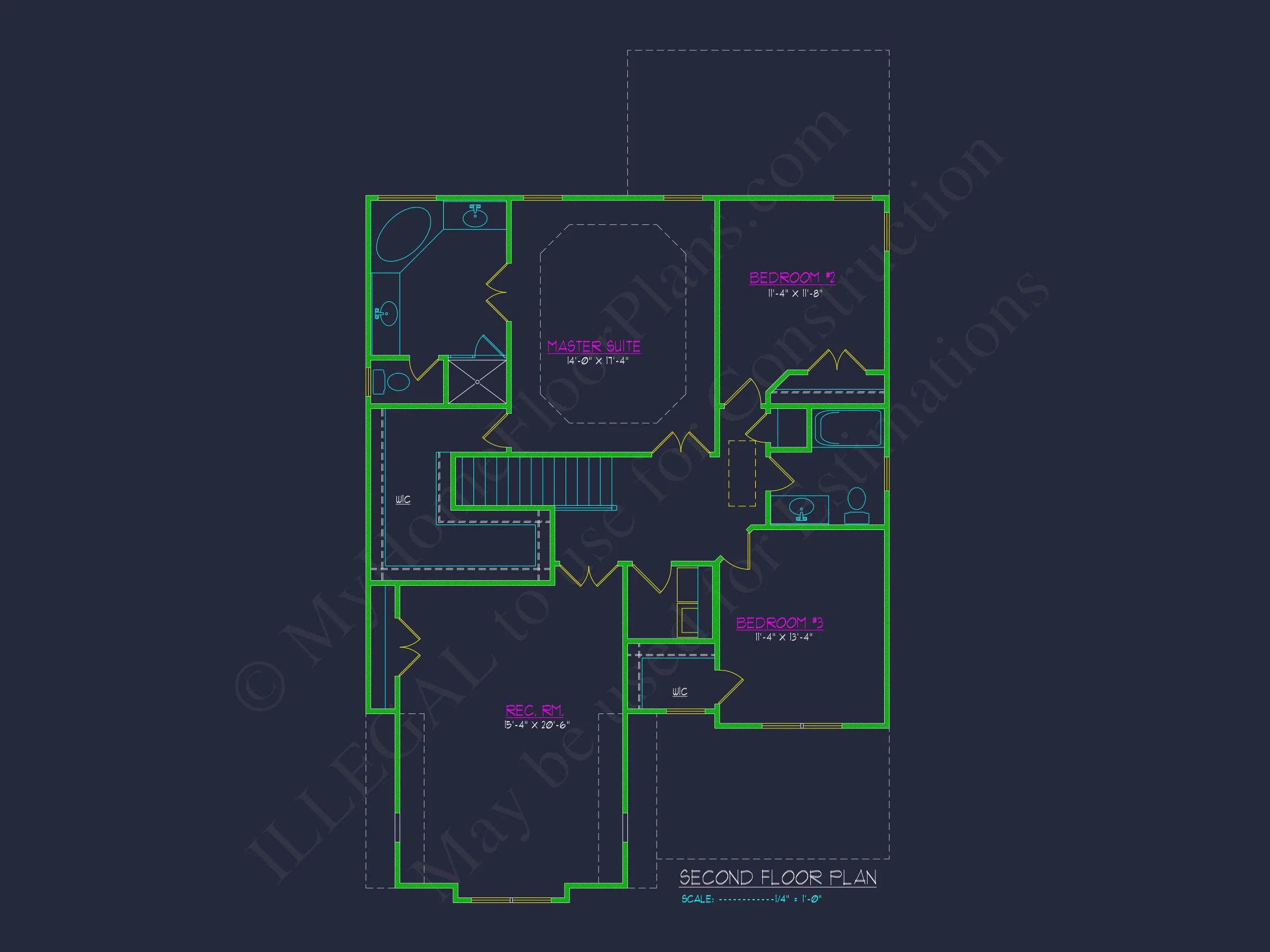 Modern Craftsman house Plan with 2-Story CAD Designed Blueprint