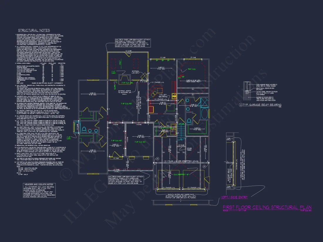 Craftsman house Floor Plan with CAD Designs and Blueprints