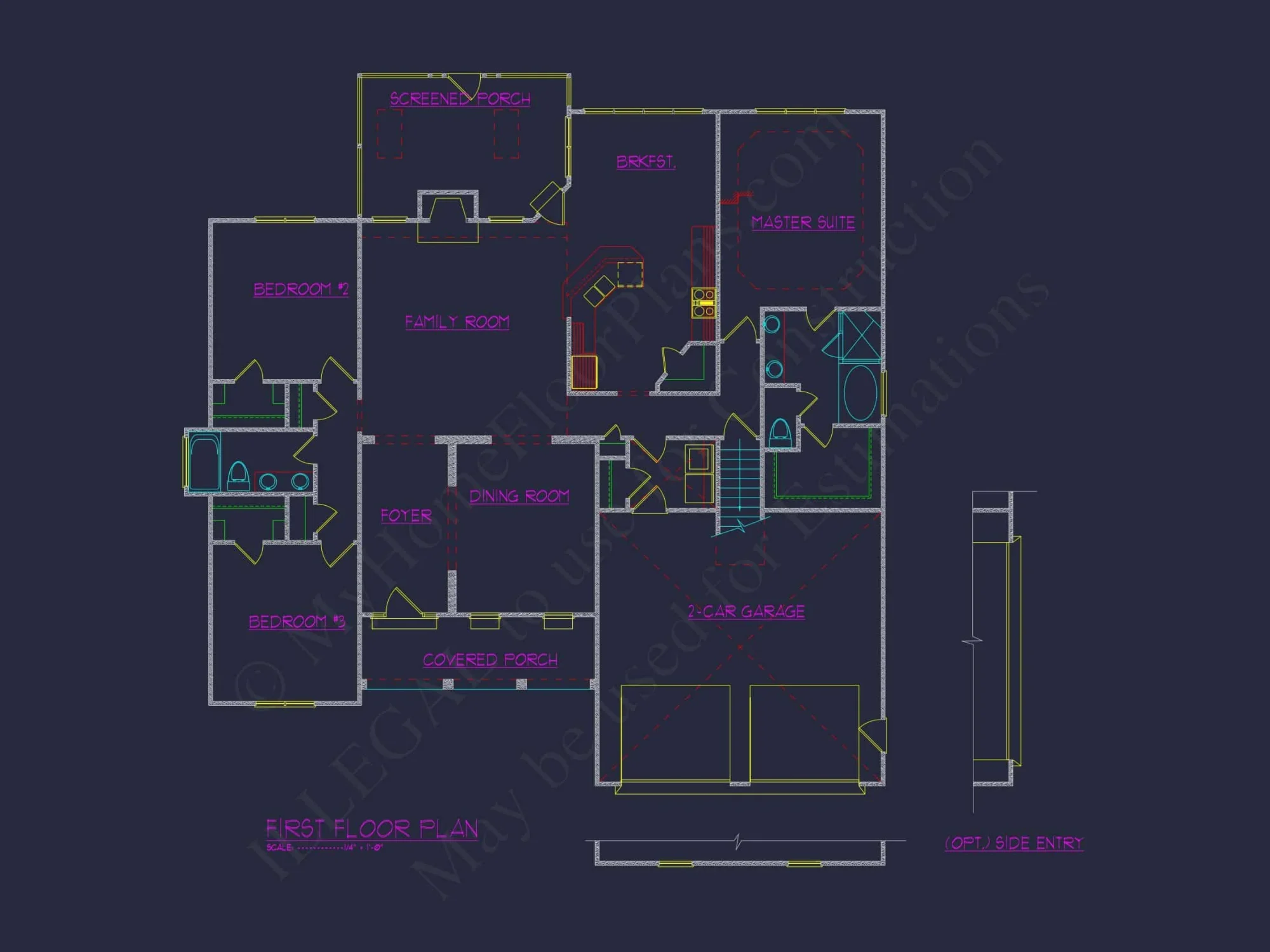 Craftsman house Floor Plan with CAD Designs and Blueprints