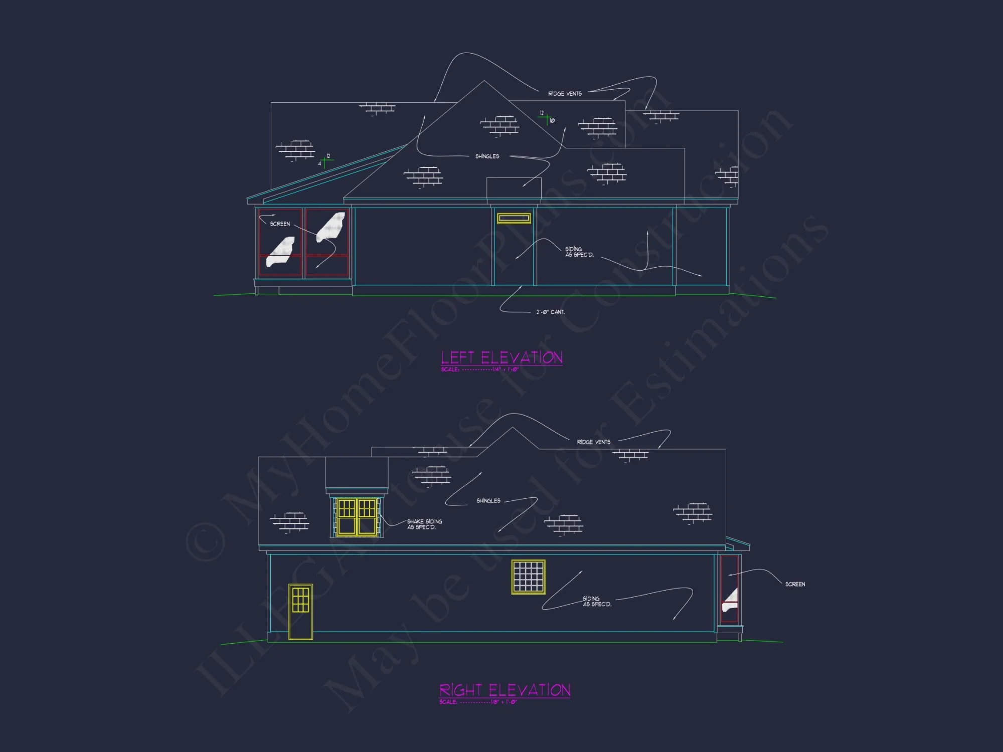 Craftsman house Floor Plan with CAD Designs and Blueprints