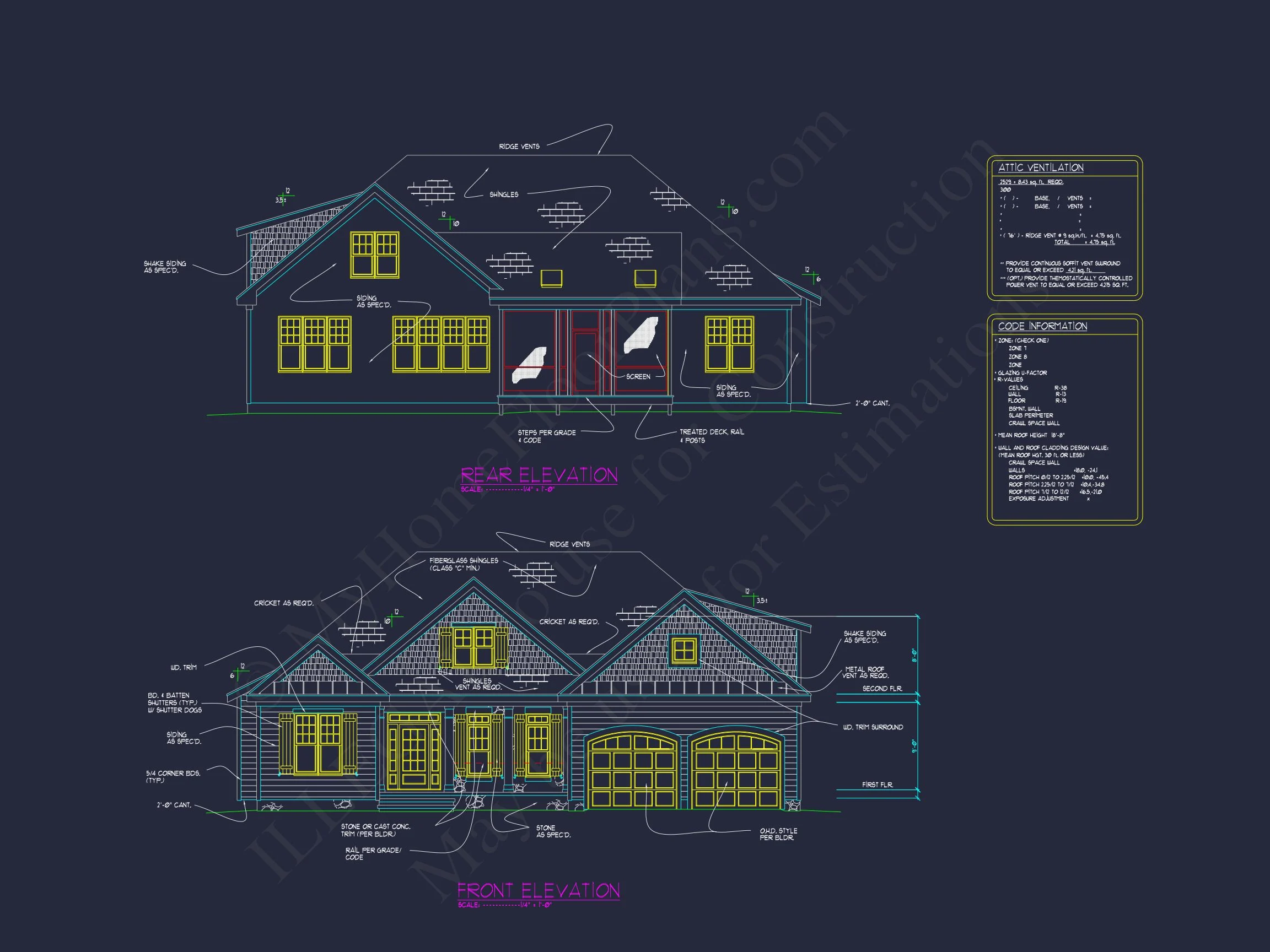 Craftsman house Floor Plan with CAD Designs and Blueprints