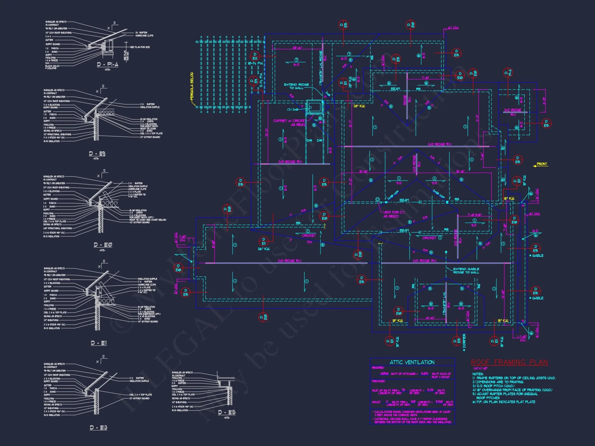 Traditional 2-Story house Plan & Blueprint (4231 Sq Ft) - CAD Designs