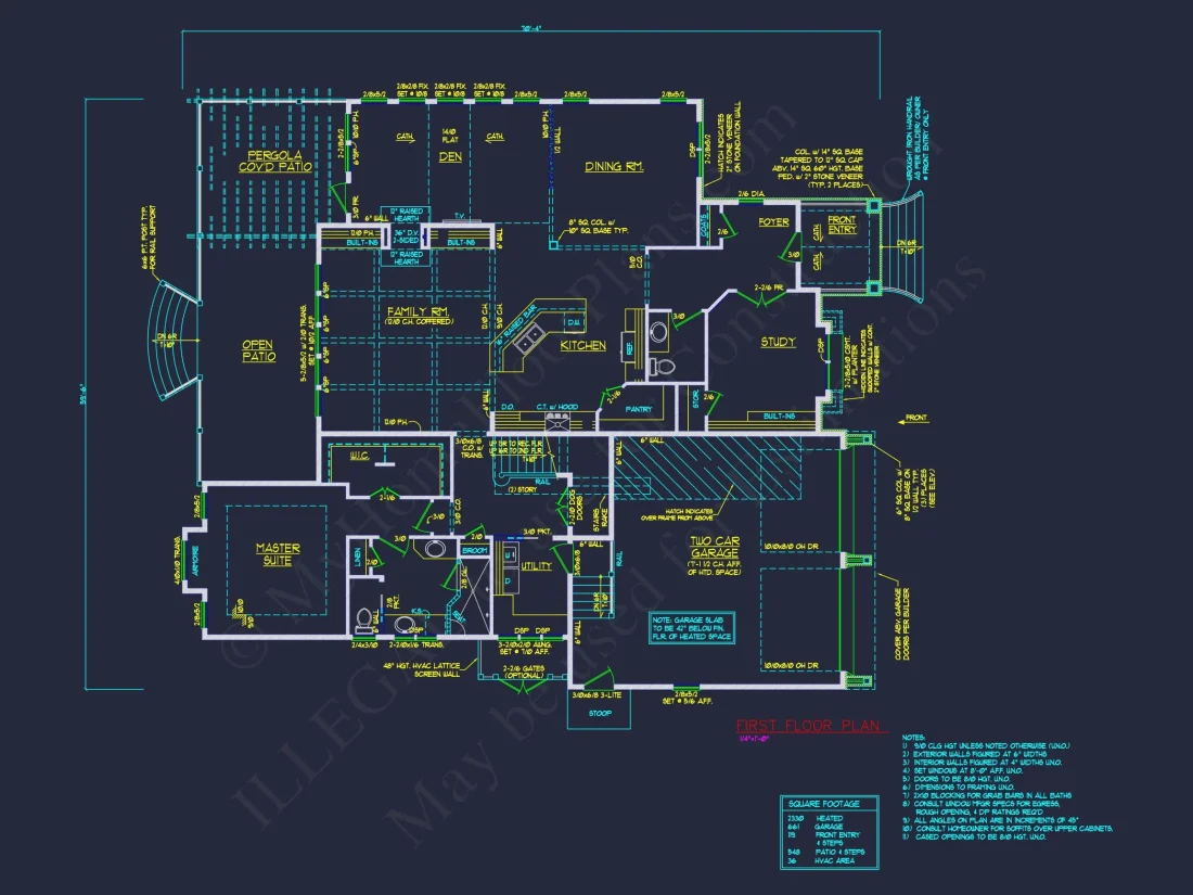 Traditional 2-Story house Plan & Blueprint (4231 Sq Ft) - CAD Designs
