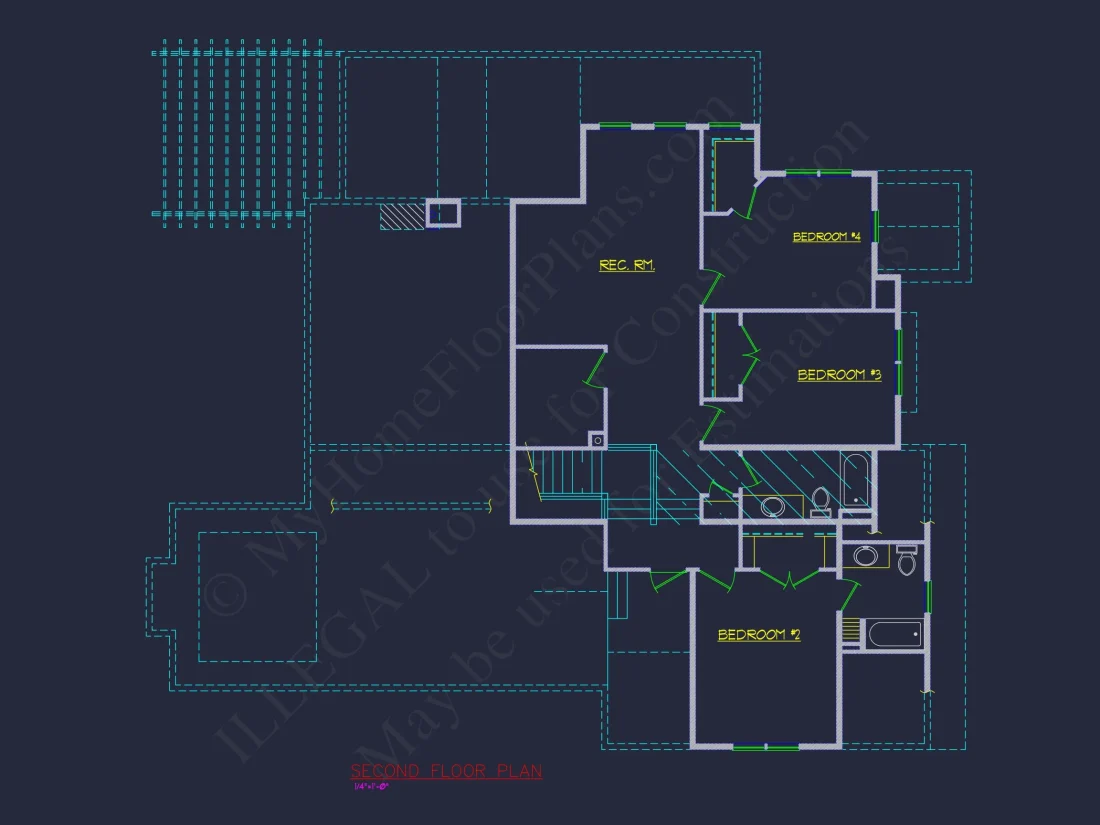 Traditional 2-Story house Plan & Blueprint (4231 Sq Ft) - CAD Designs