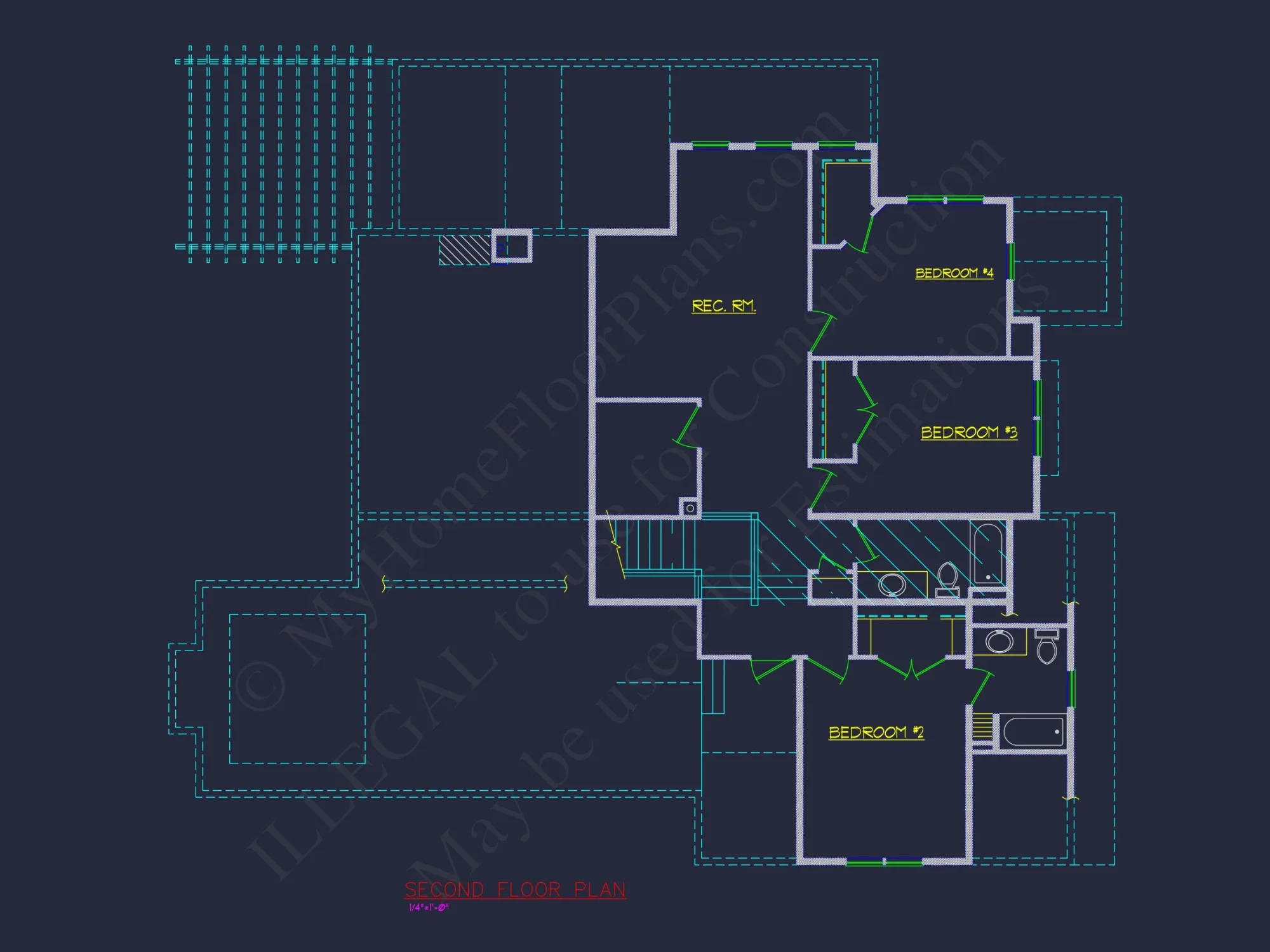 Traditional 2-Story house Plan & Blueprint (4231 Sq Ft) - CAD Designs
