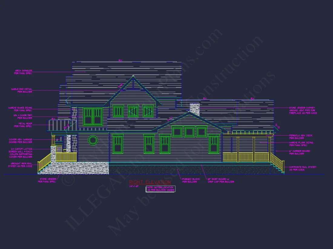 Traditional 2-Story house Plan & Blueprint (4231 Sq Ft) - CAD Designs