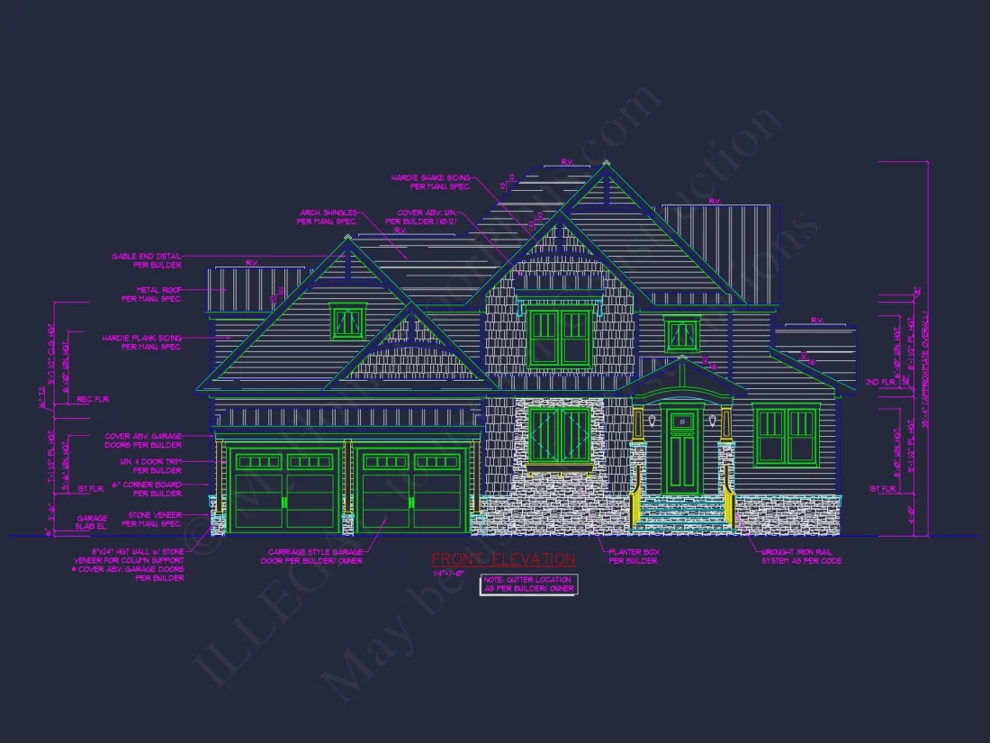 Traditional 2-Story house Plan & Blueprint (4231 Sq Ft) - CAD Designs