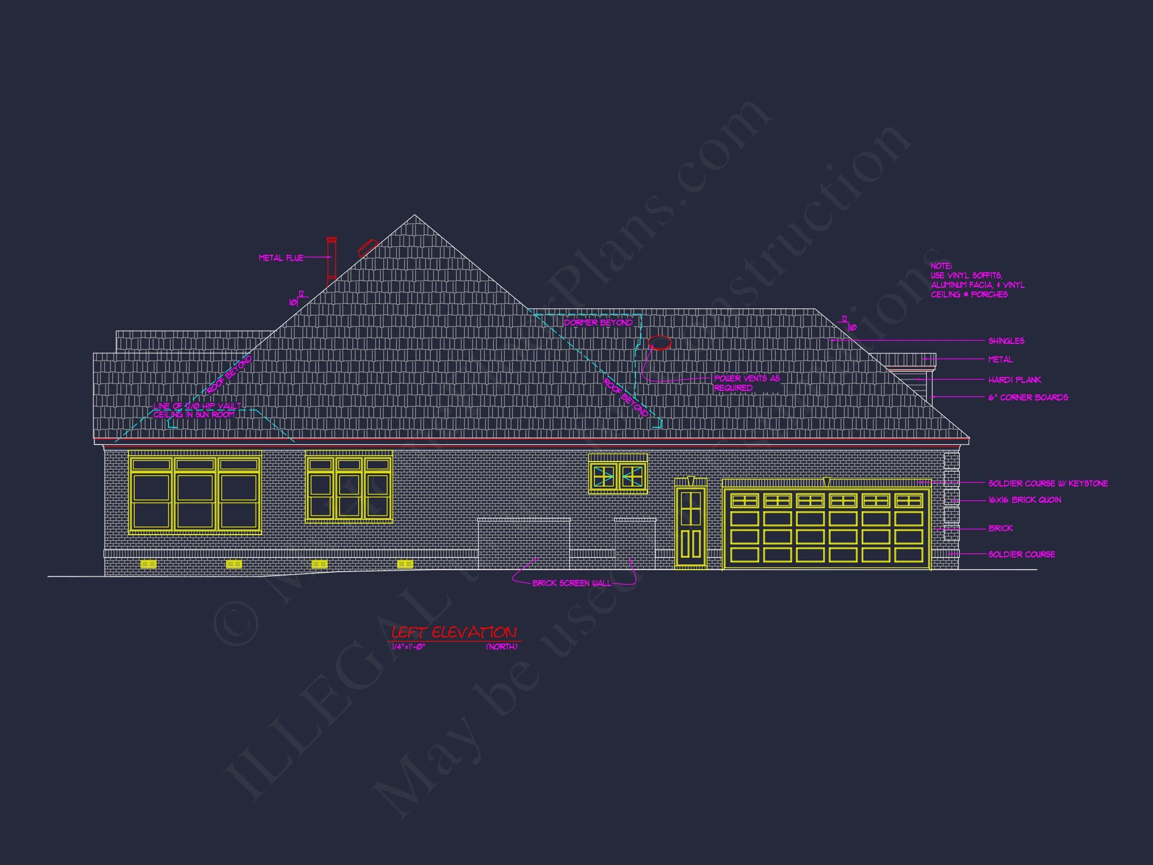 Traditional 3-Bedroom house Plan with Courtyard (Blueprint)