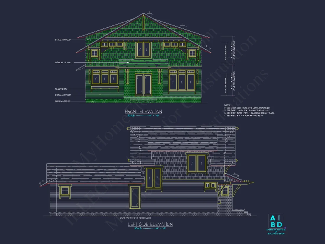Stylish house Plan With 2 Floors, CAD Designs & Blueprints