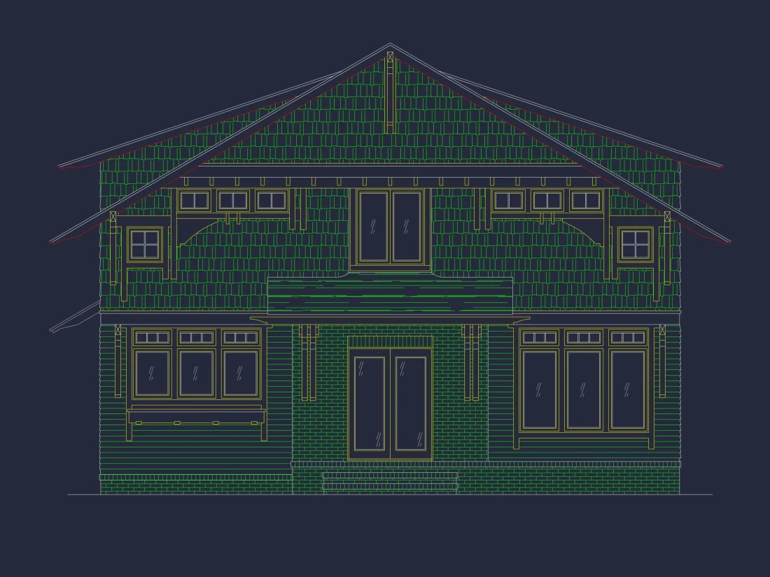 Stylish house Plan With 2 Floors, CAD Designs & Blueprints