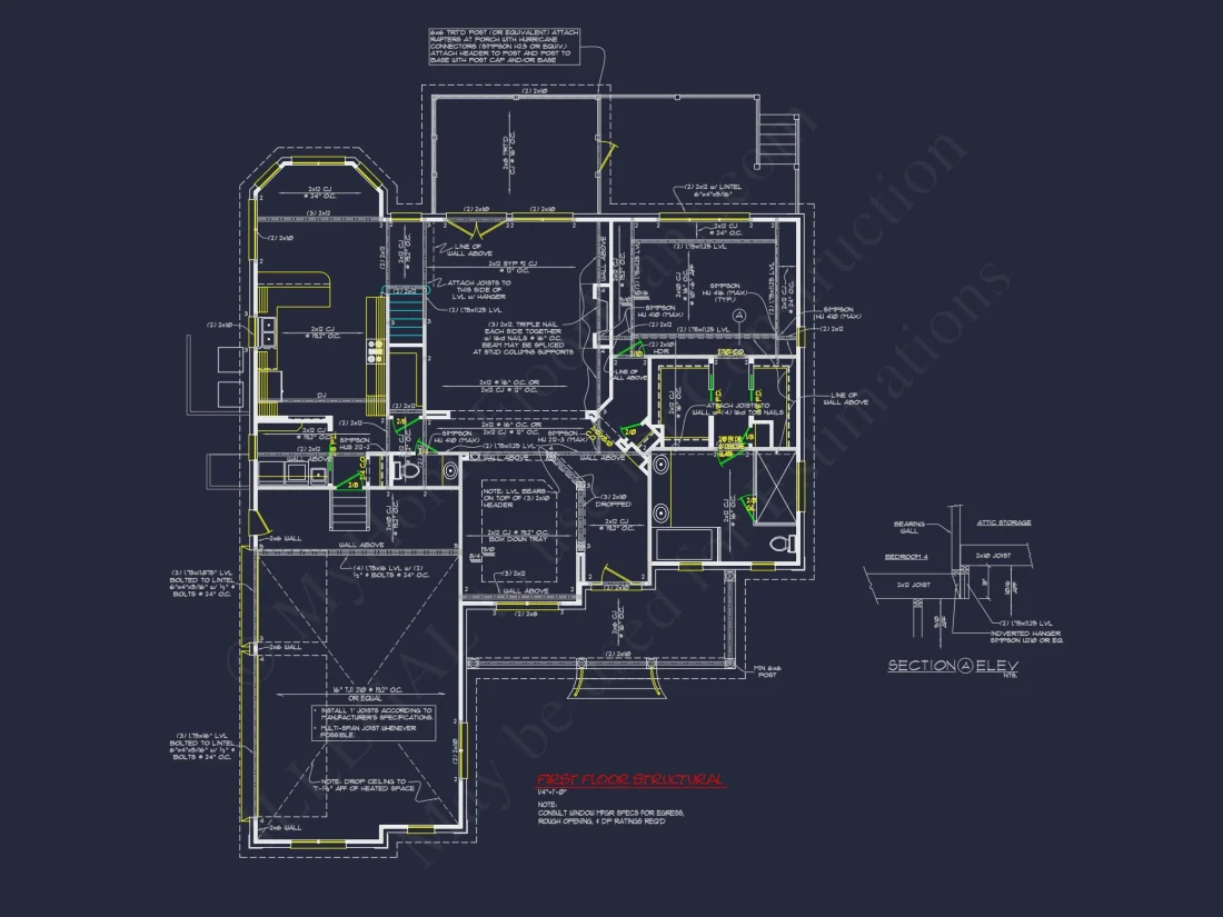 Traditional 2-Story house Plan with 4 Bedrooms and 3-Car Garage