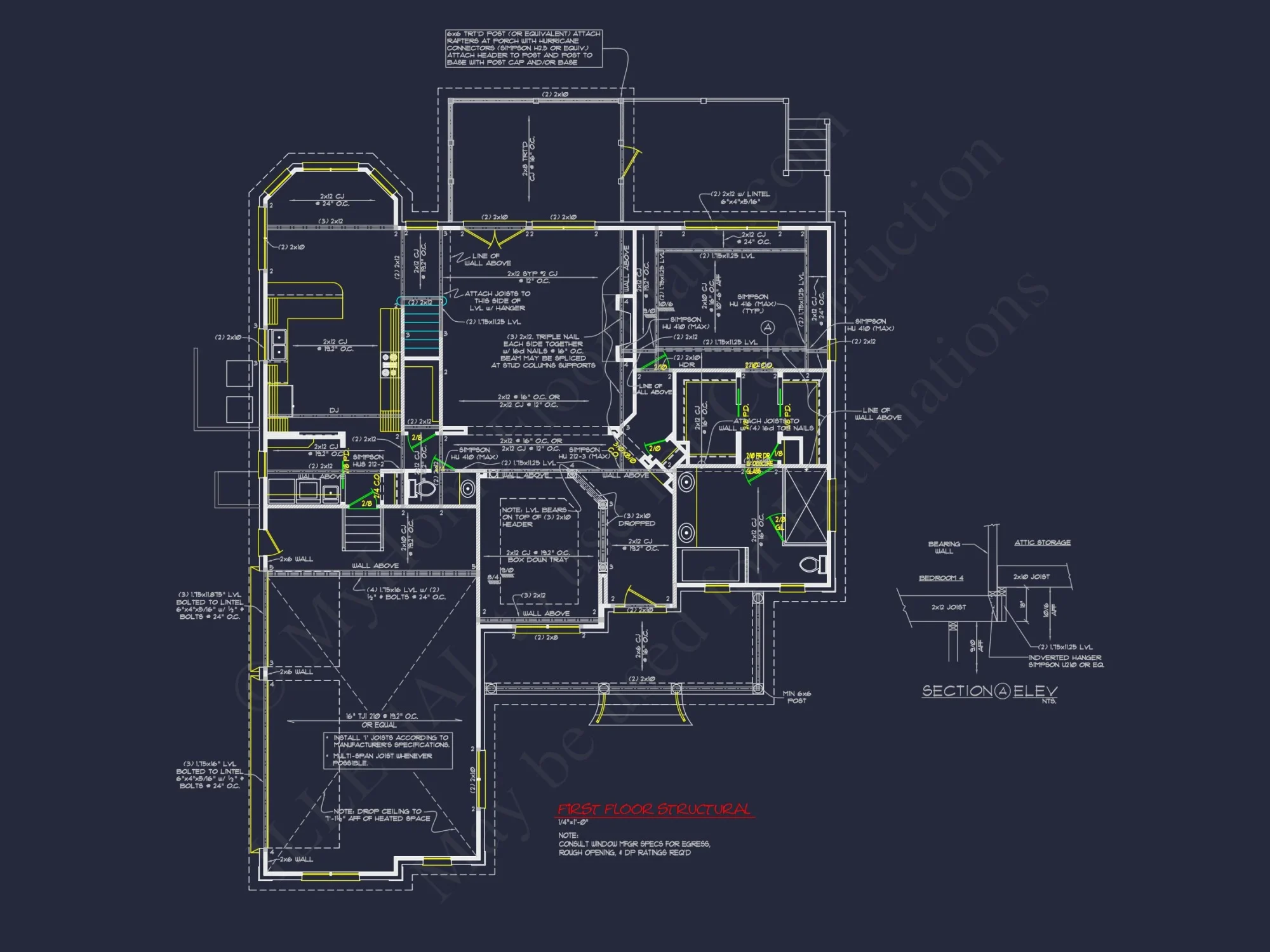 Traditional 2-Story house Plan with 4 Bedrooms and 3-Car Garage