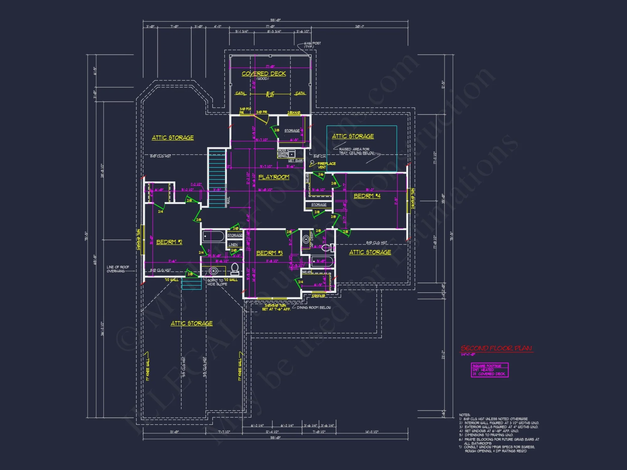 Traditional 2-Story house Plan with 4 Bedrooms and 3-Car Garage