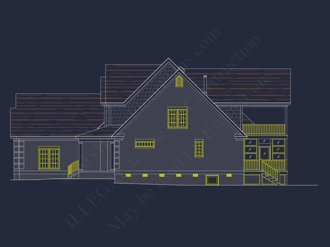 Traditional 2-Story house Plan with 4 Bedrooms and 3-Car Garage