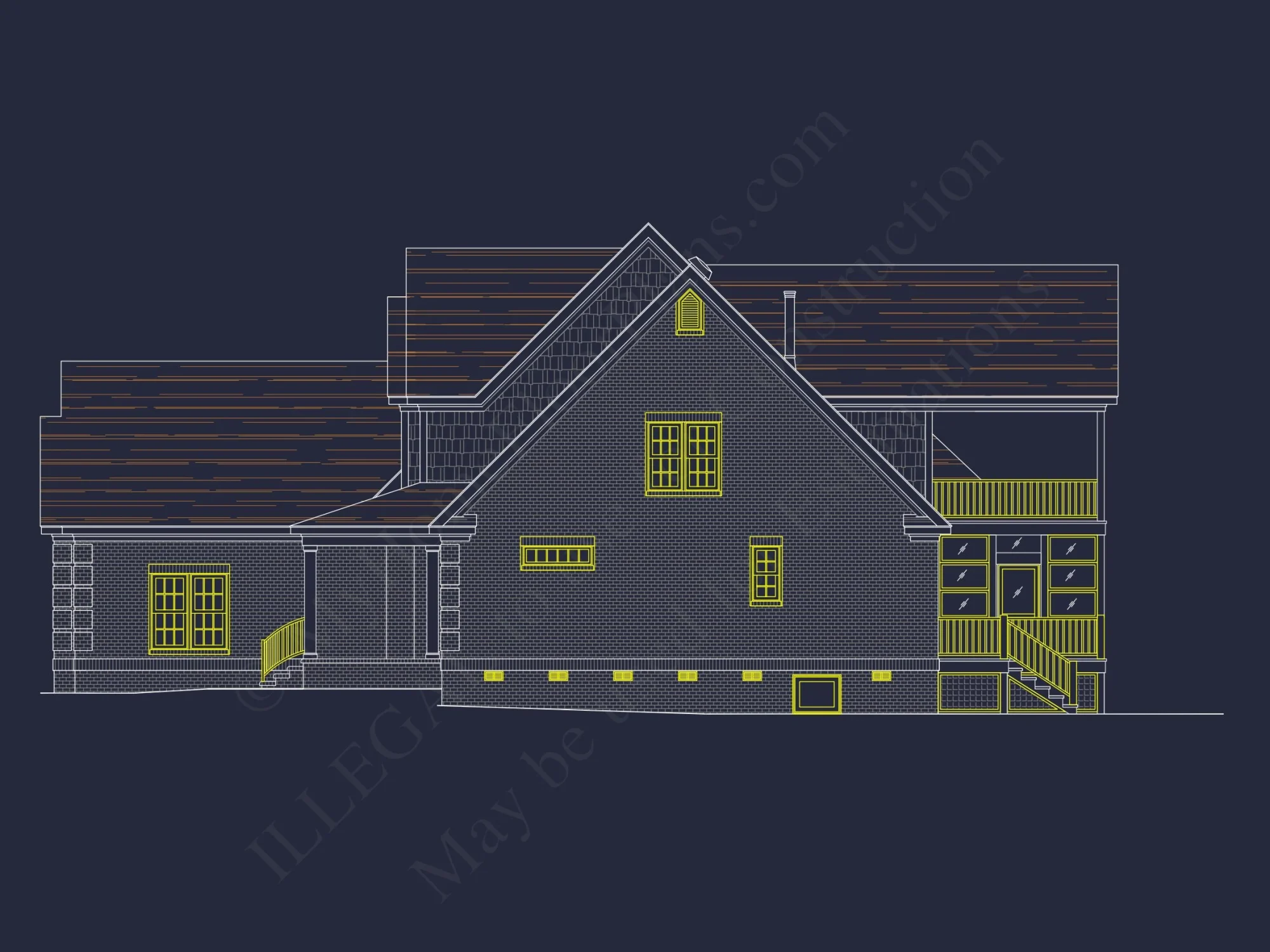 Traditional 2-Story house Plan with 4 Bedrooms and 3-Car Garage