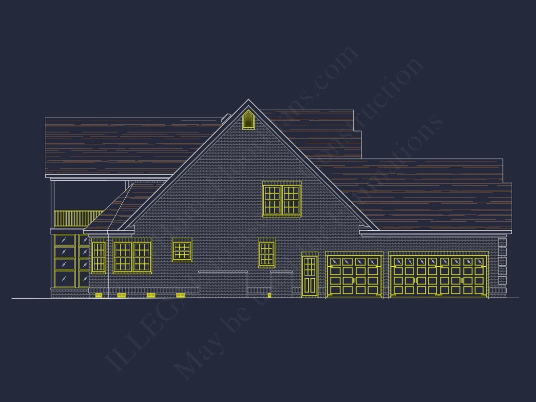 Traditional 2-Story house Plan with 4 Bedrooms and 3-Car Garage