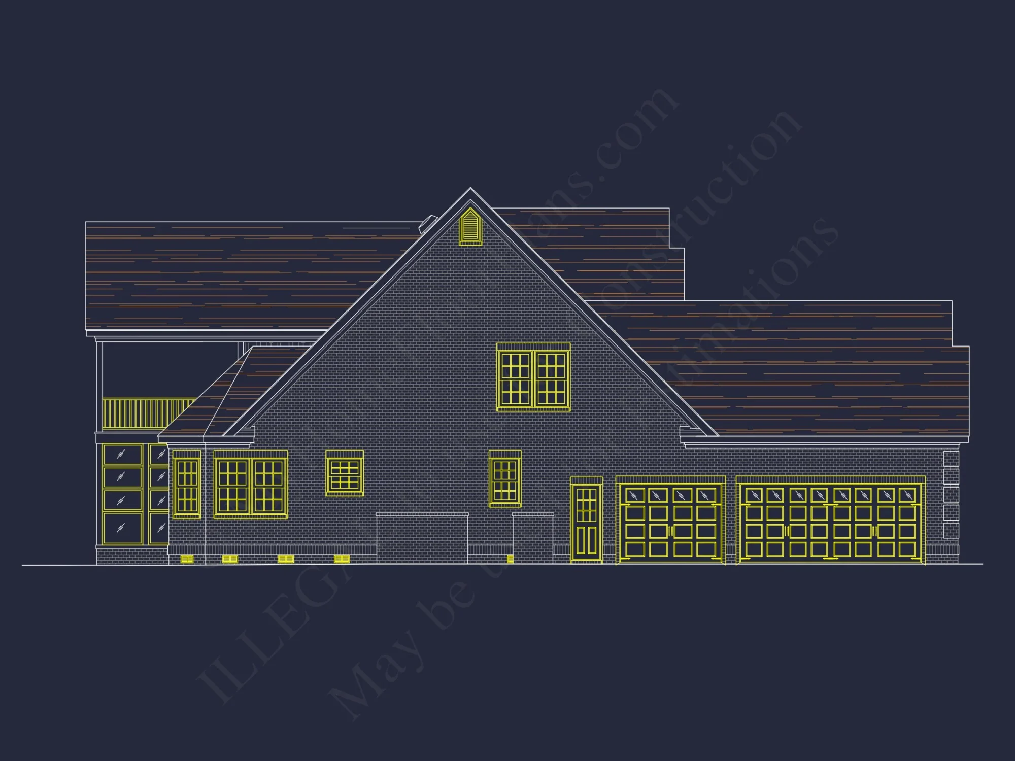 Traditional 2-Story house Plan with 4 Bedrooms and 3-Car Garage