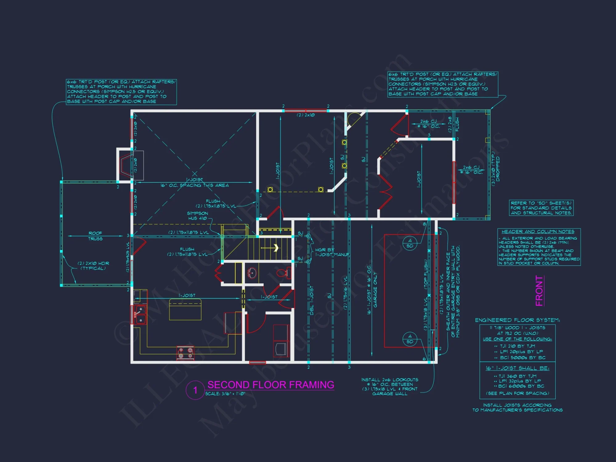 2575 SF Traditional 2-Story house Plan with 4 Beds & 3 Baths