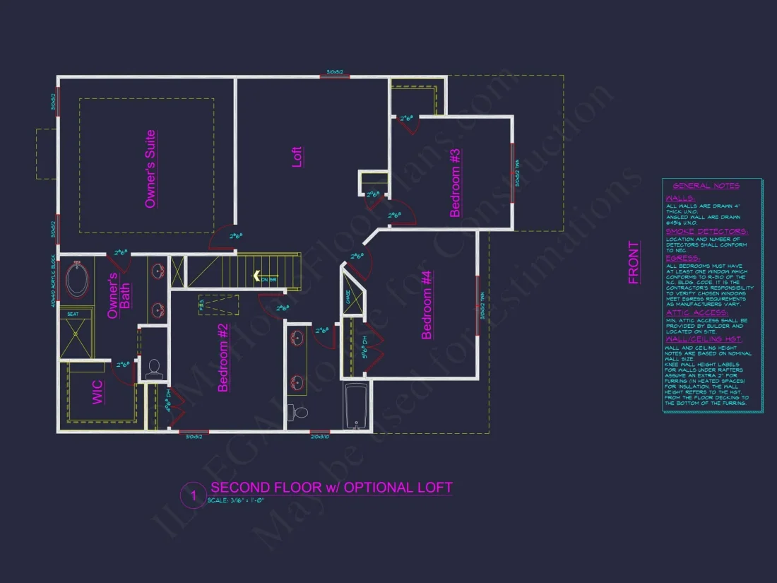 2575 SF Traditional 2-Story house Plan with 4 Beds & 3 Baths