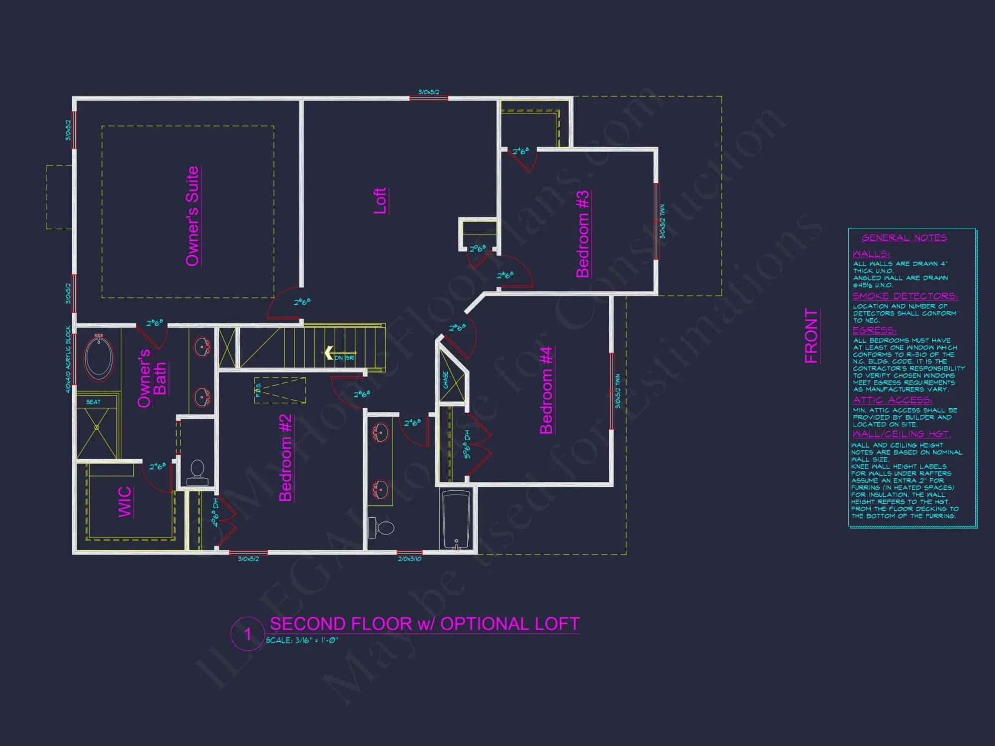 2575 SF Traditional 2-Story house Plan with 4 Beds & 3 Baths