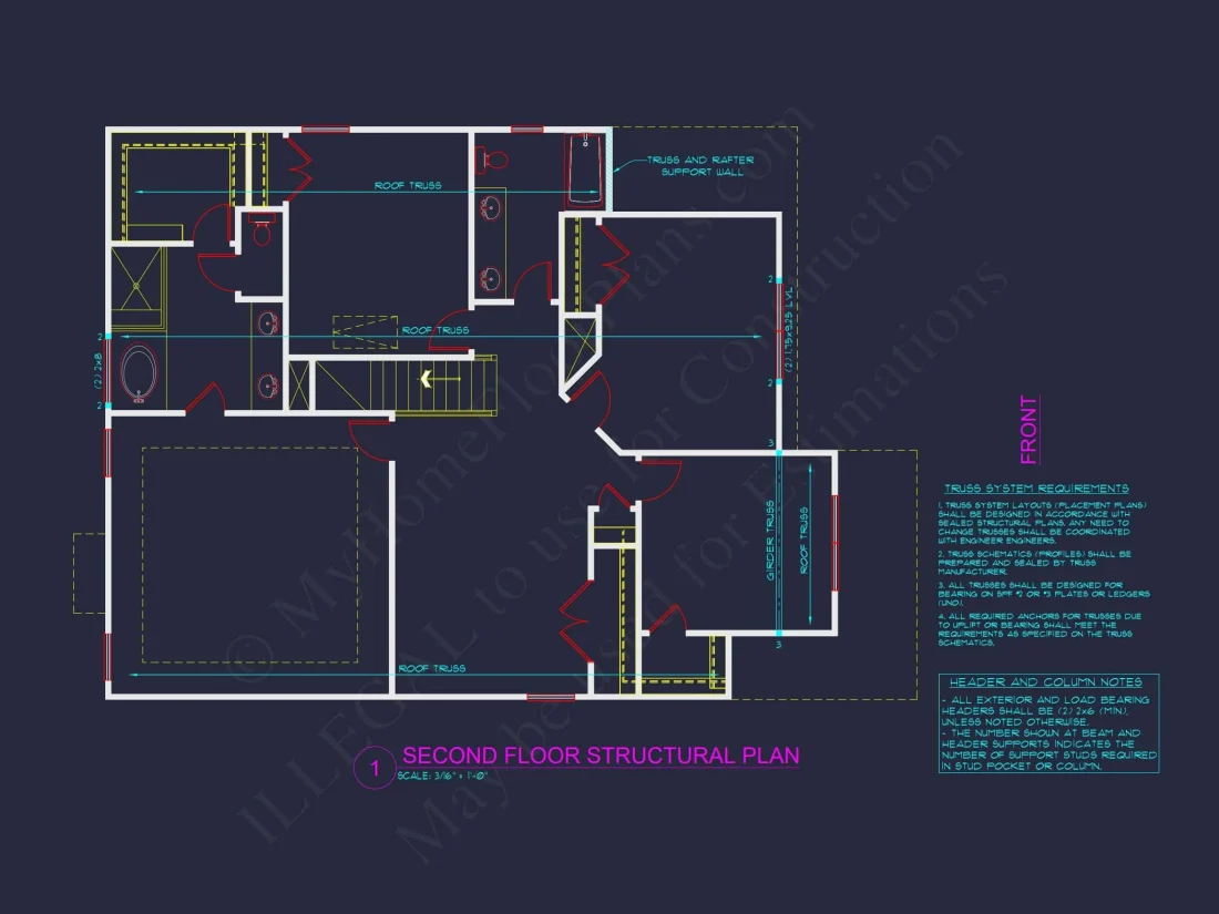2 Story Traditional house Plan with 4 Bedrooms and Open Floor Plan