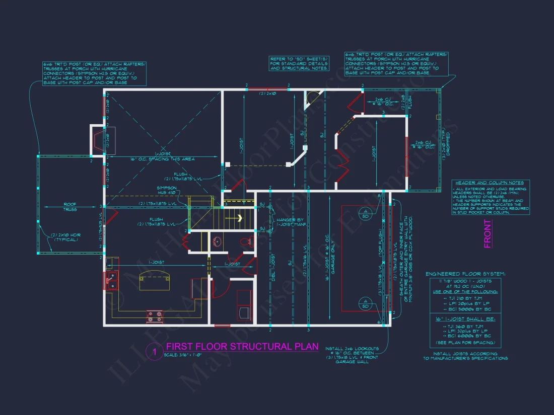 2 Story Traditional house Plan with 4 Bedrooms and Open Floor Plan