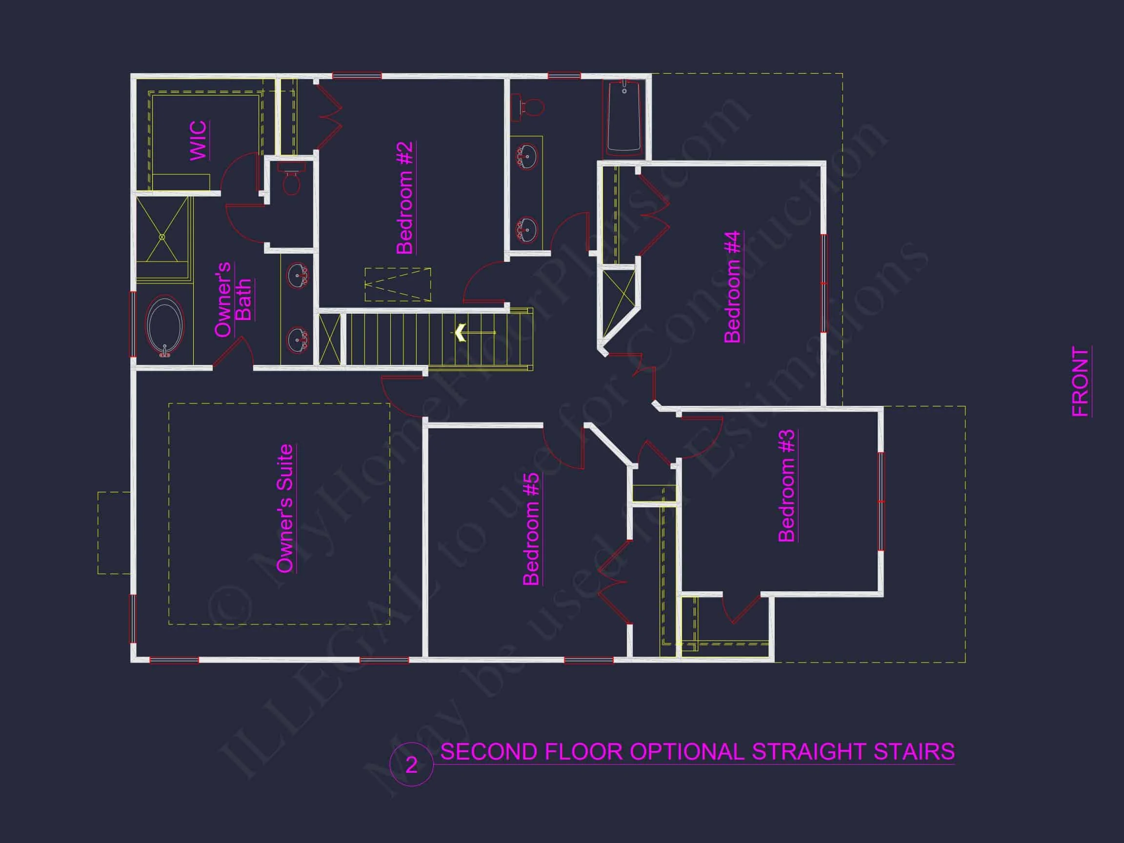 2 Story Traditional house Plan with 4 Bedrooms and Open Floor Plan