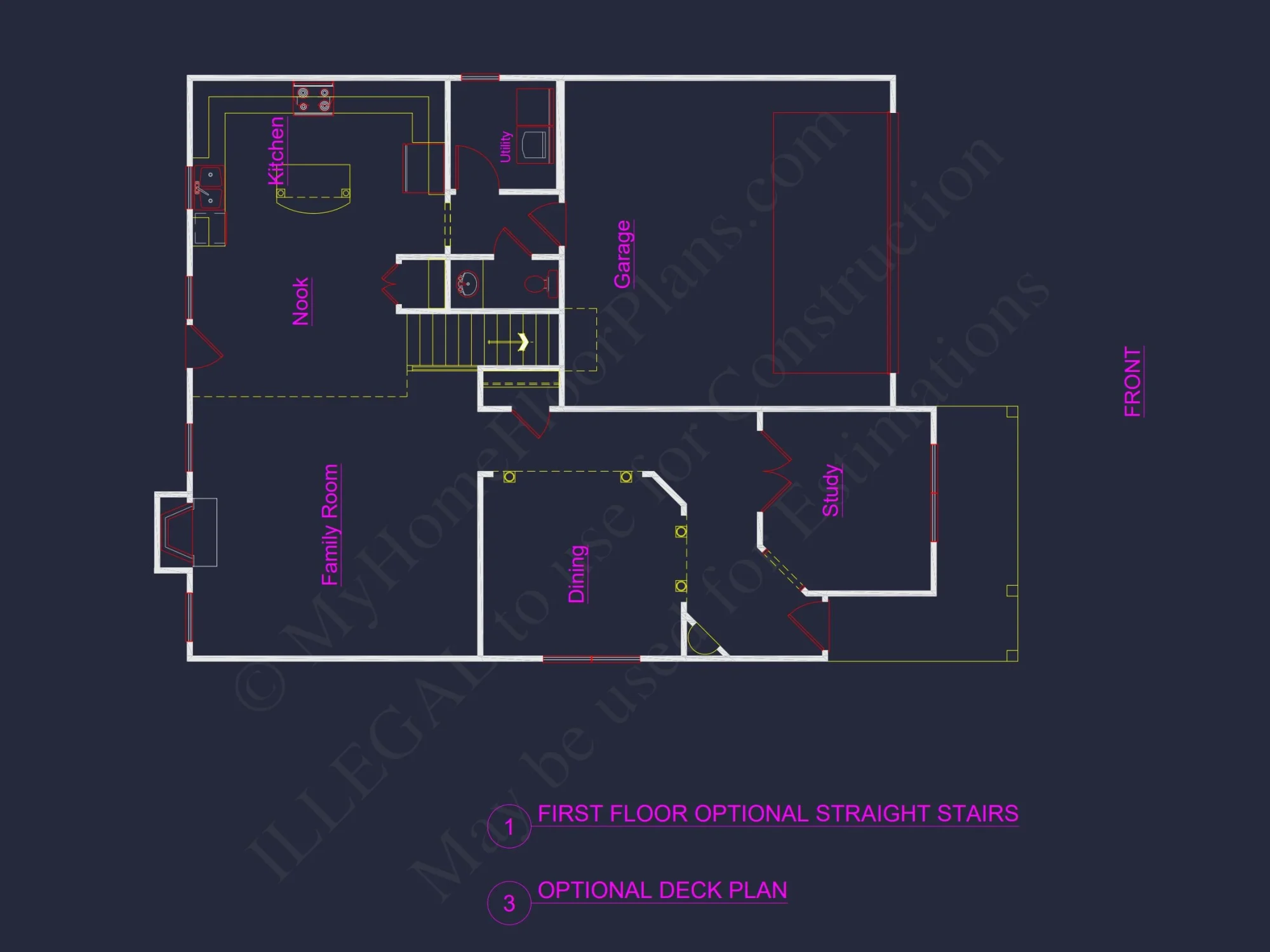 2 Story Traditional house Plan with 4 Bedrooms and Open Floor Plan