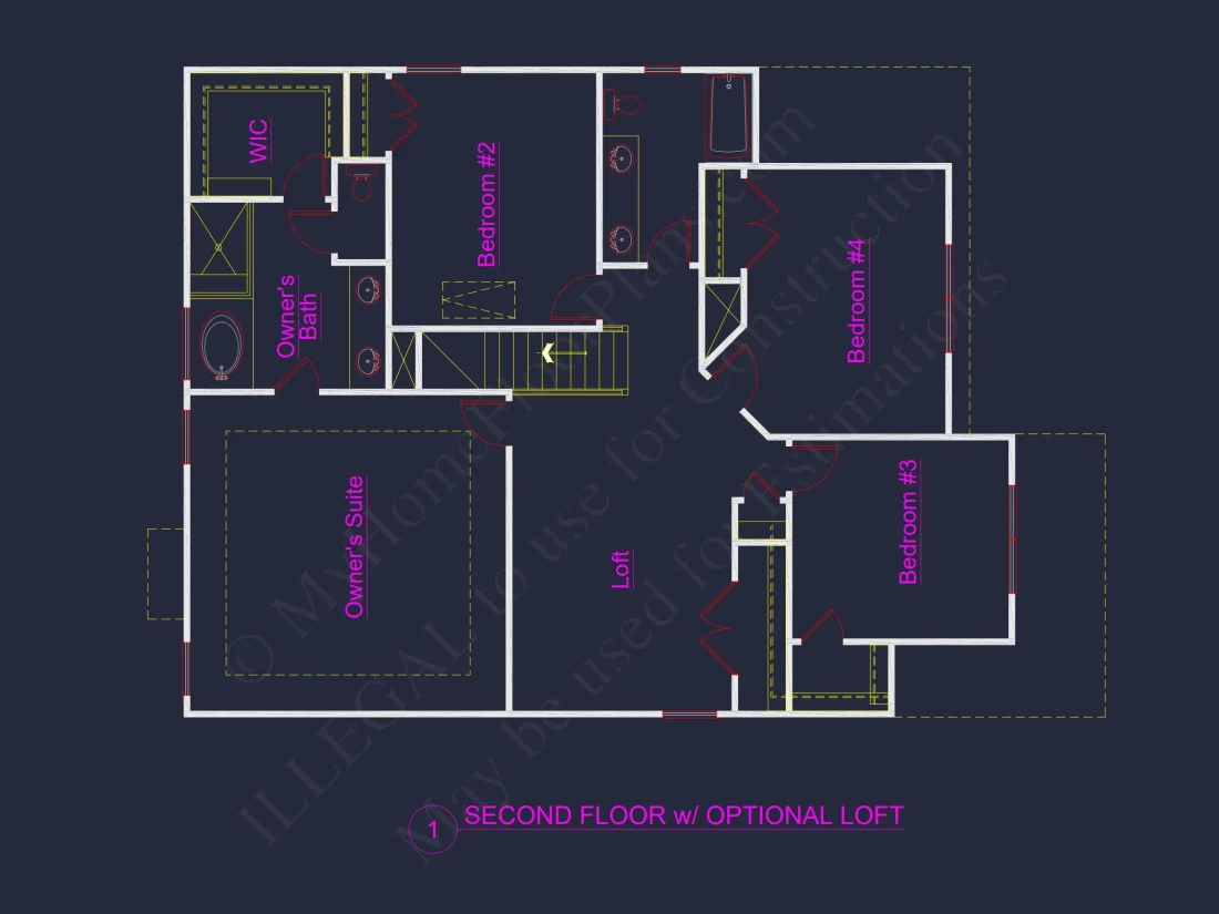 2 Story Traditional house Plan with 4 Bedrooms and Open Floor Plan