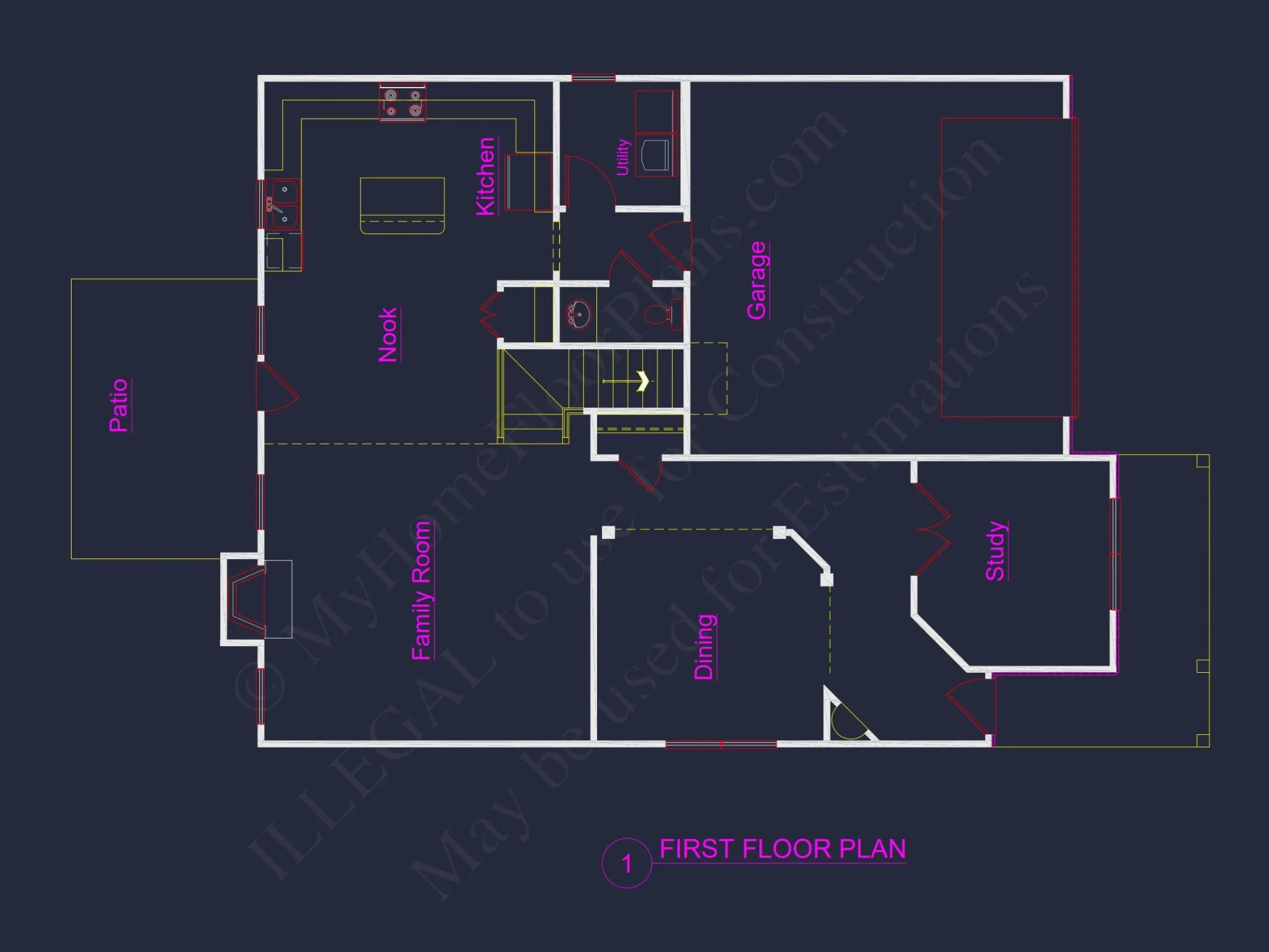 2 Story Traditional house Plan with 4 Bedrooms and Open Floor Plan