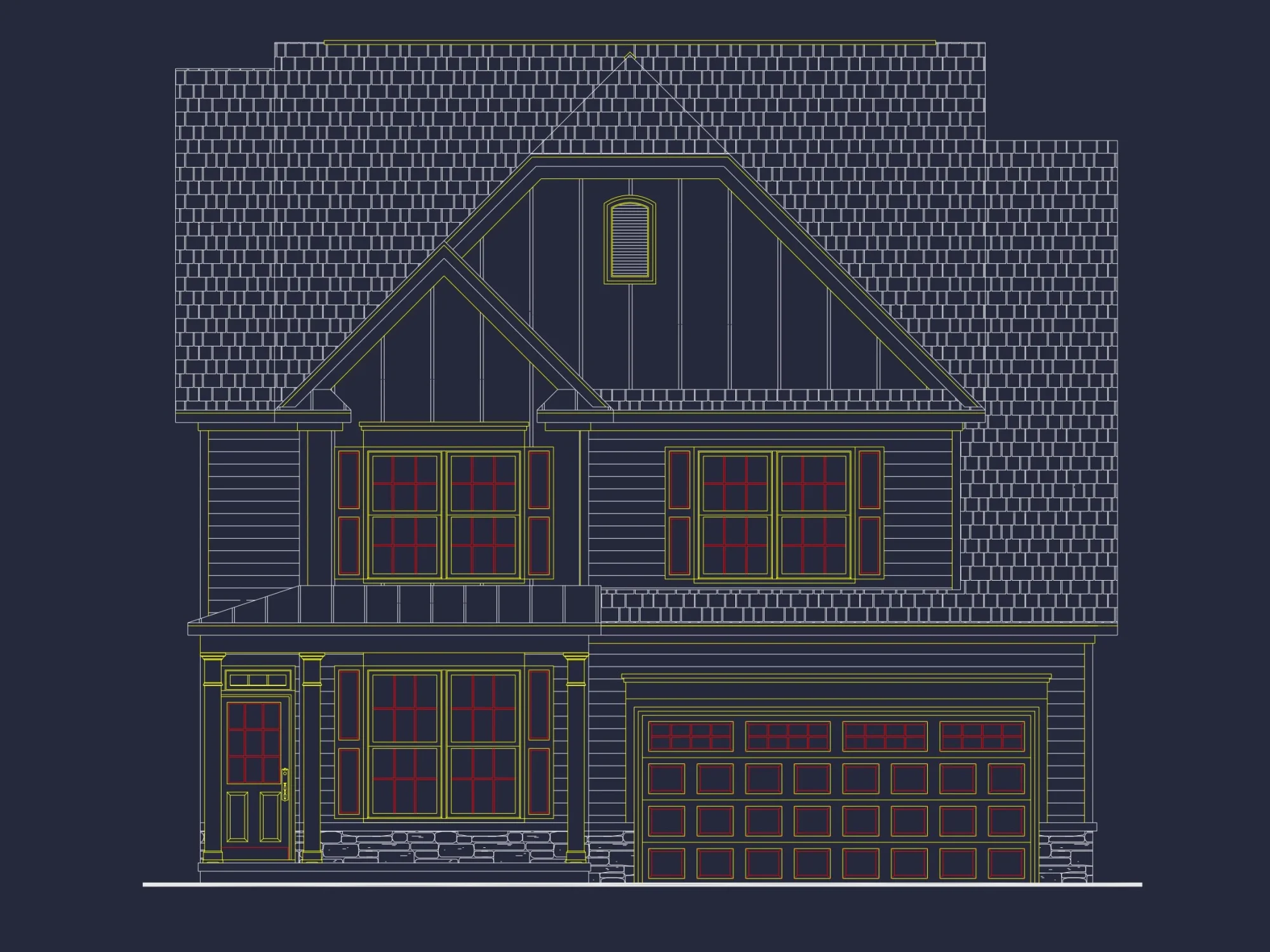 2 Story Traditional house Plan with 4 Bedrooms and Open Floor Plan